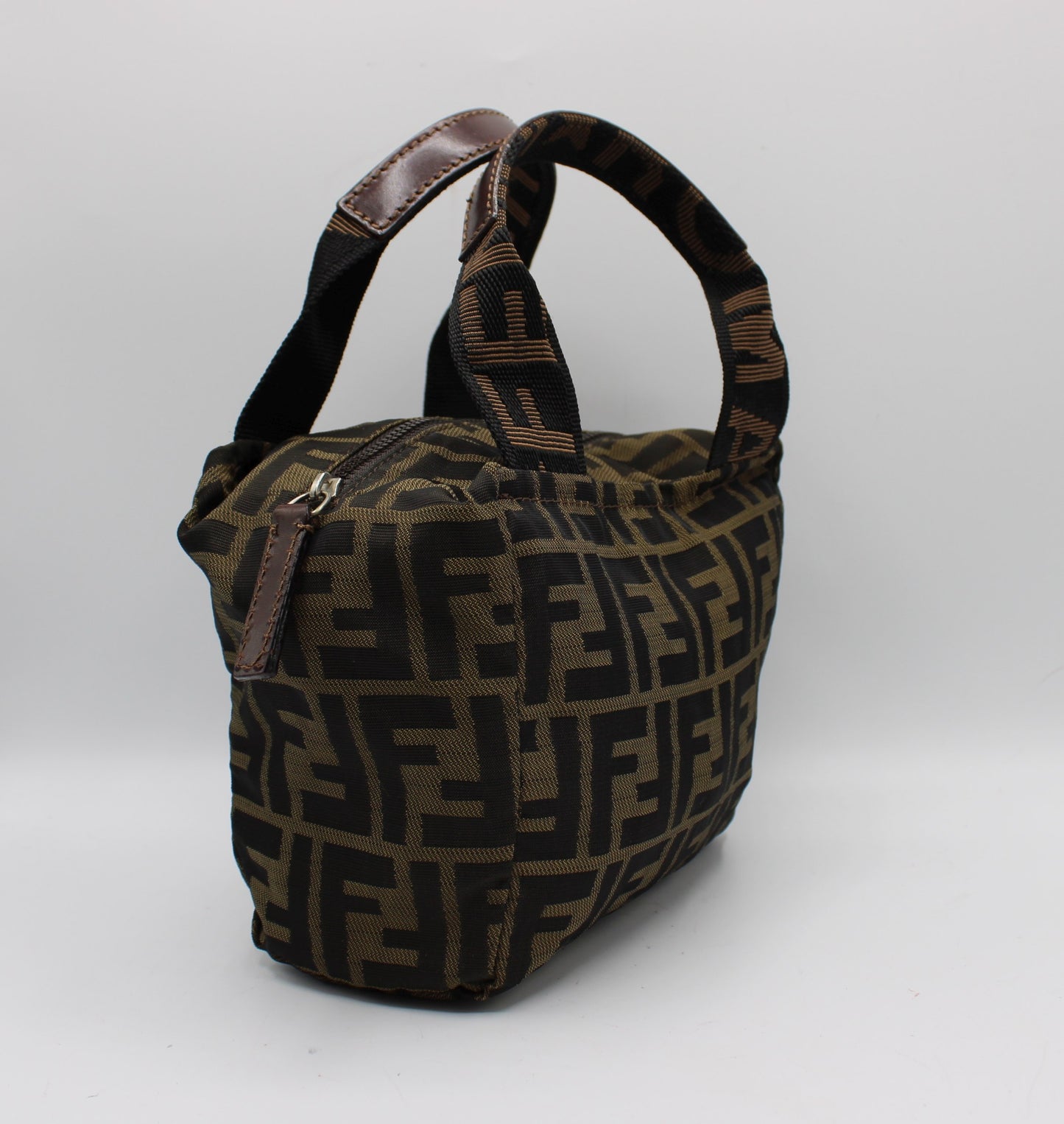 Fendi Brown Zucca Canvas Leather Mini Tote Bag