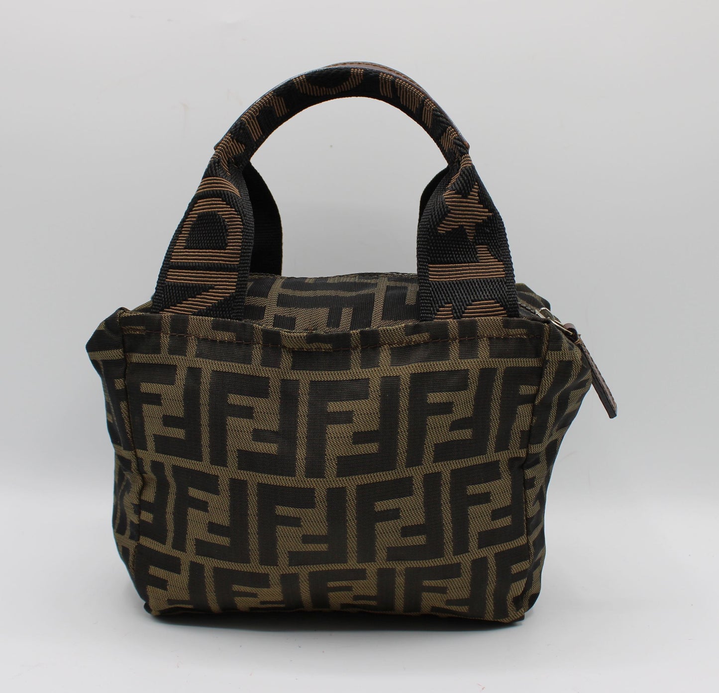 Fendi Brown Zucca Canvas Leather Mini Tote Bag