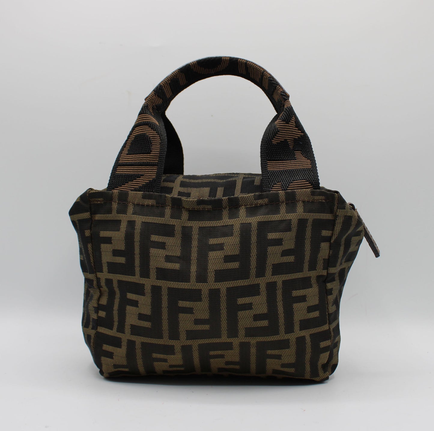 Fendi Brown Zucca Canvas Leather Mini Tote Bag