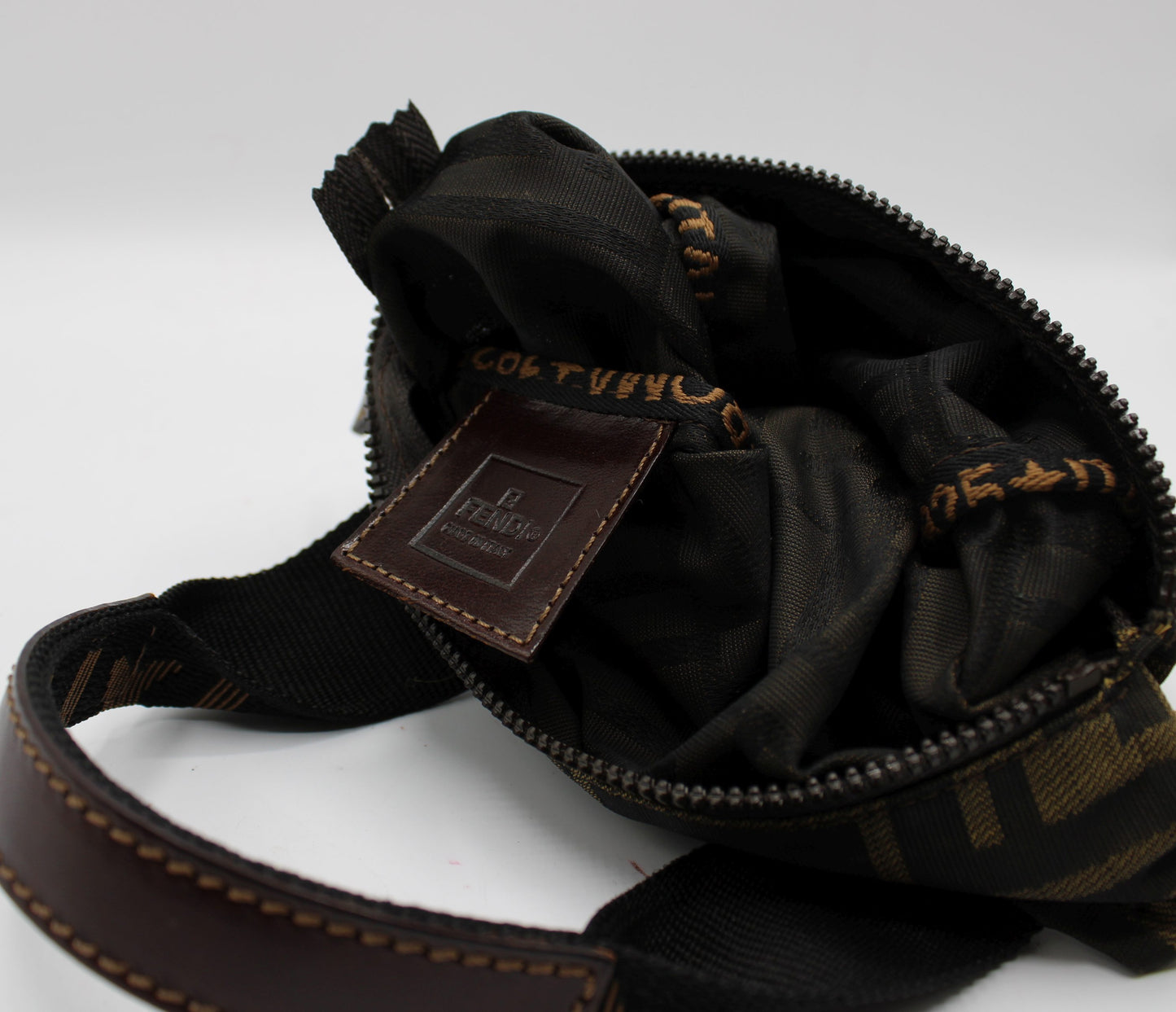 Fendi Brown Zucca Canvas Leather Mini Tote Bag