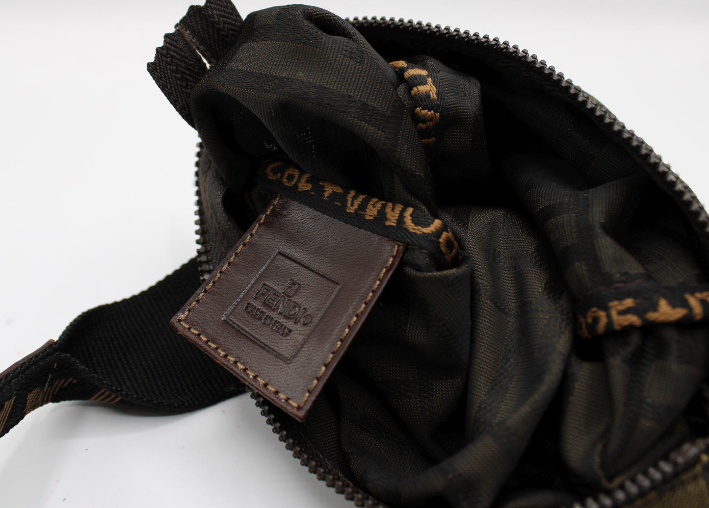 Fendi Brown Zucca Canvas Leather Mini Tote Bag