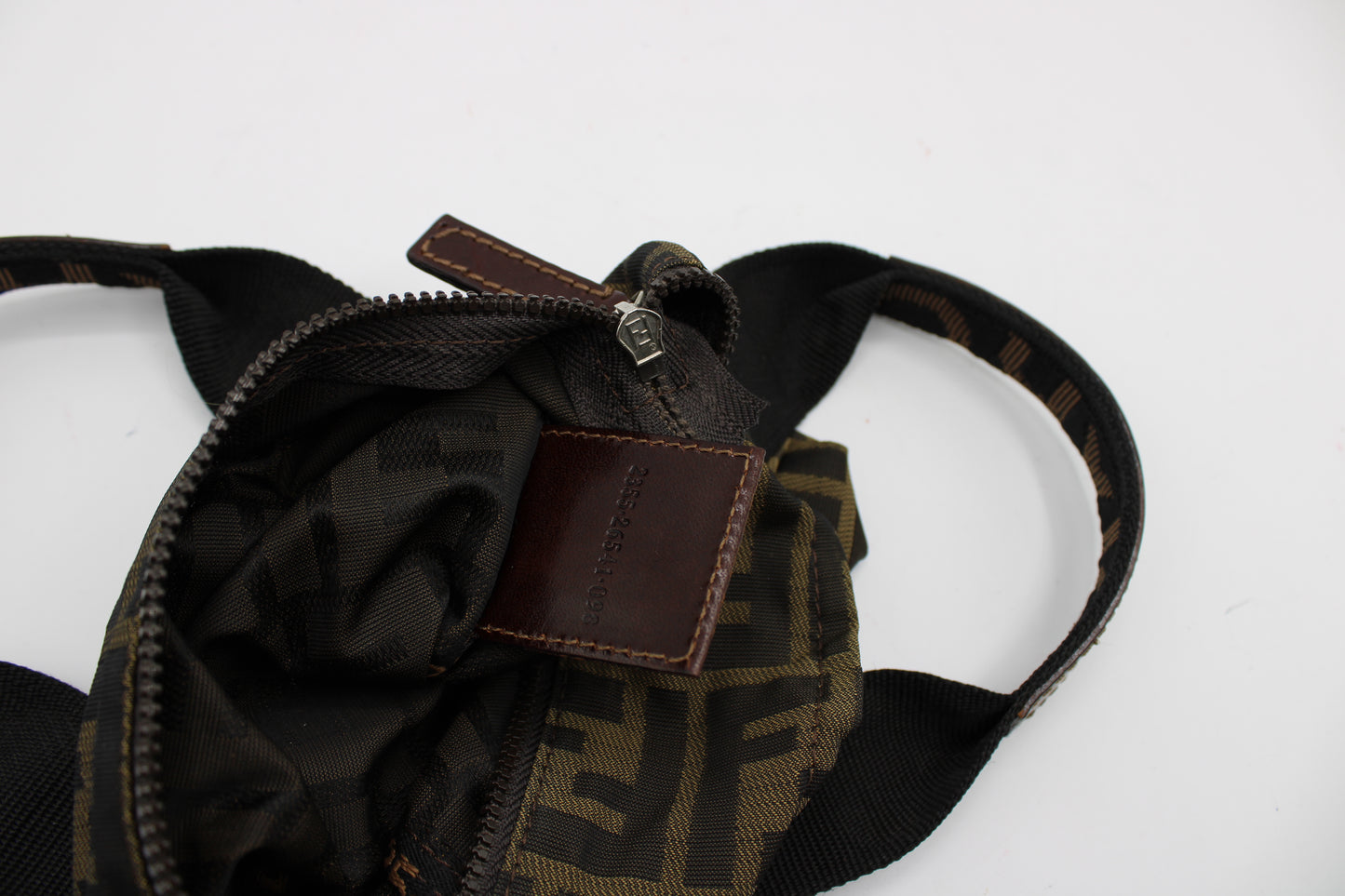Fendi Brown Zucca Canvas Leather Mini Tote Bag