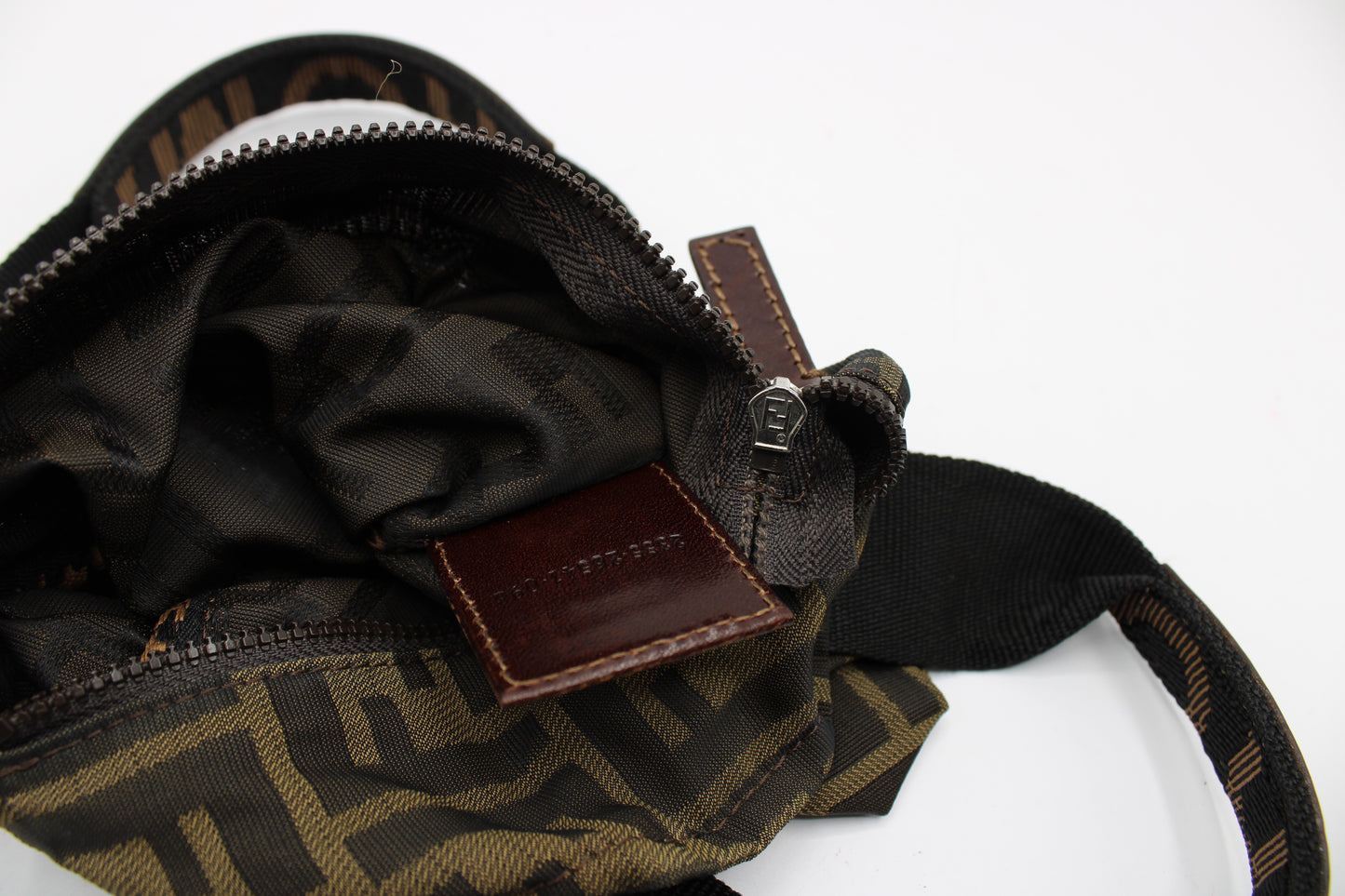 Fendi Brown Zucca Canvas Leather Mini Tote Bag