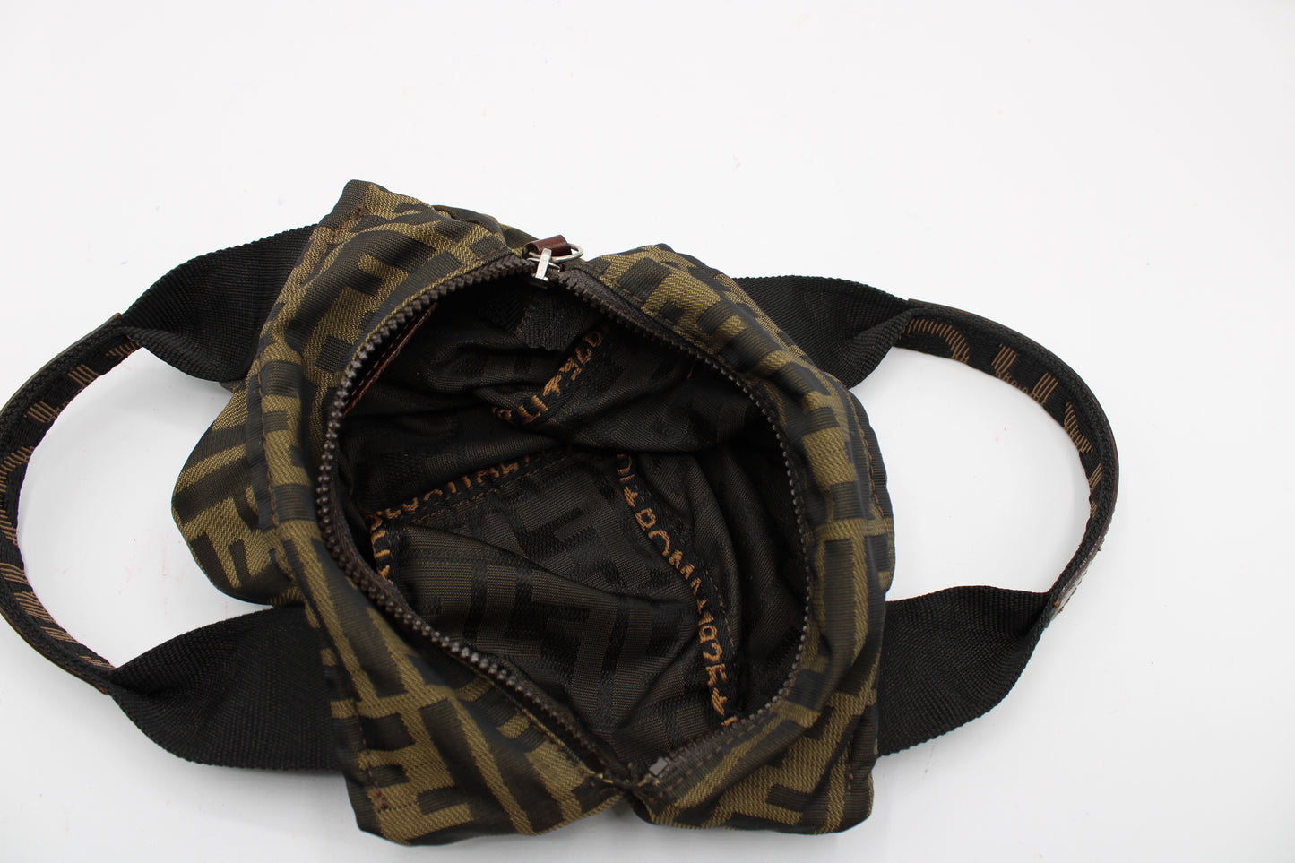 Fendi Brown Zucca Canvas Leather Mini Tote Bag