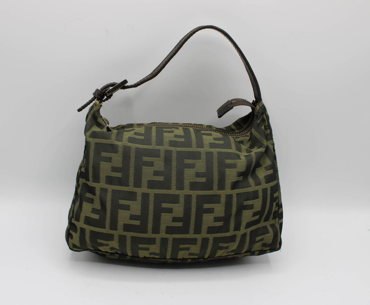 Fendi Brown Canvas Zucca Leather Shoulder Bag