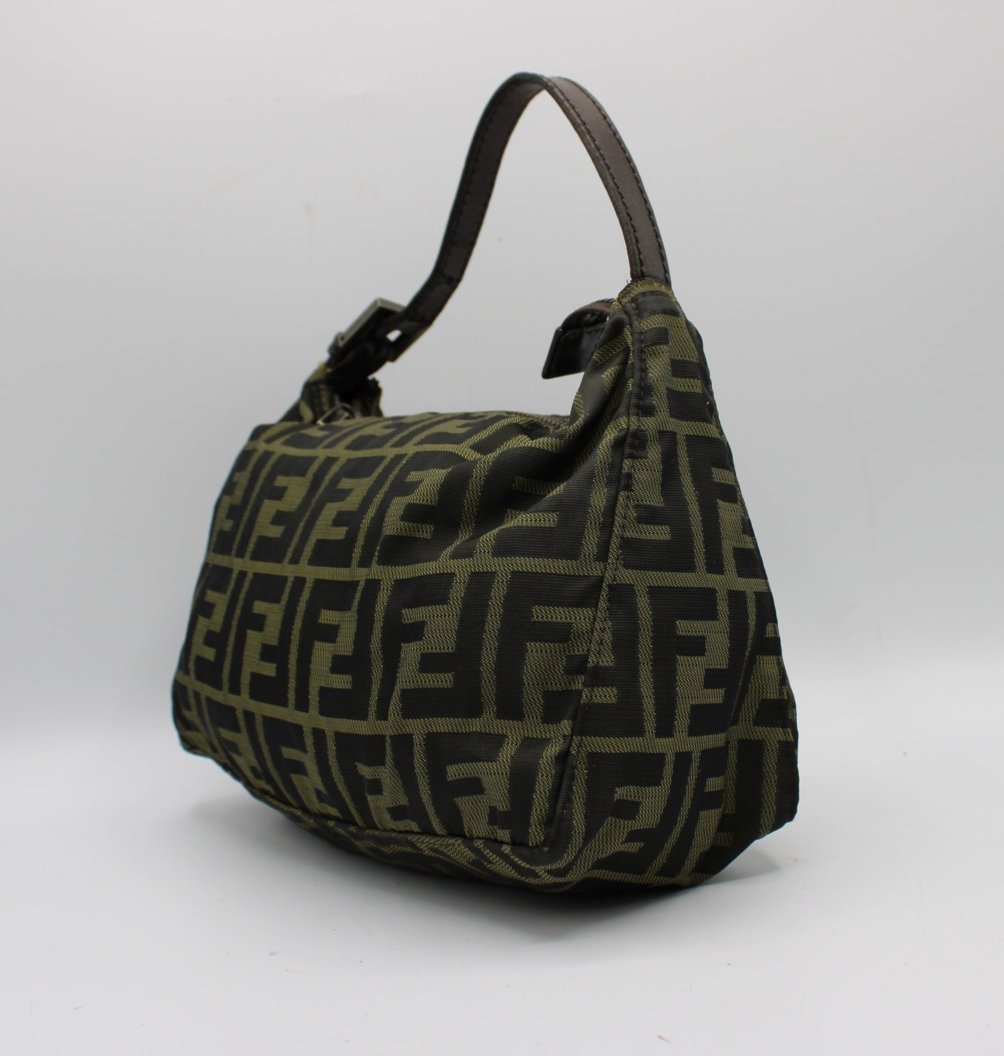 Fendi Brown Canvas Zucca Leather Shoulder Bag