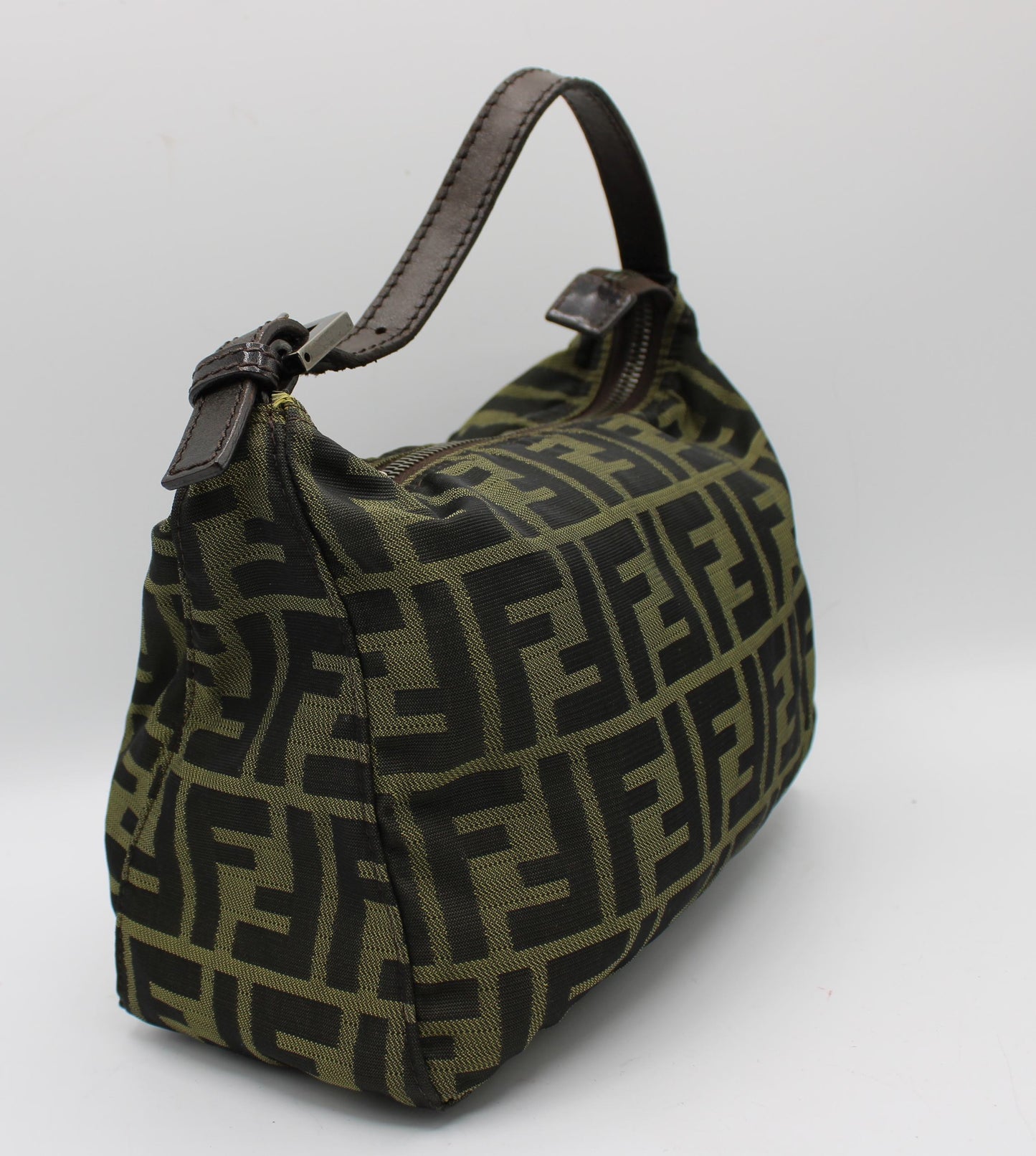Fendi Brown Canvas Zucca Leather Shoulder Bag