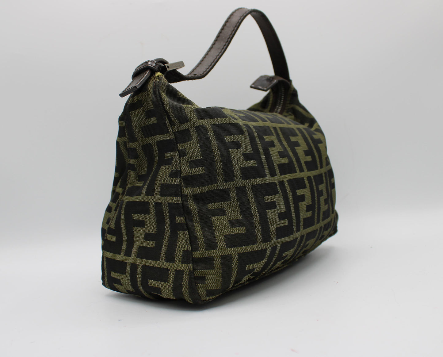 Fendi Brown Canvas Zucca Leather Shoulder Bag