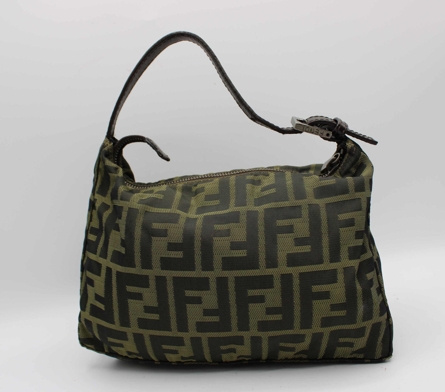 Fendi Brown Canvas Zucca Leather Shoulder Bag
