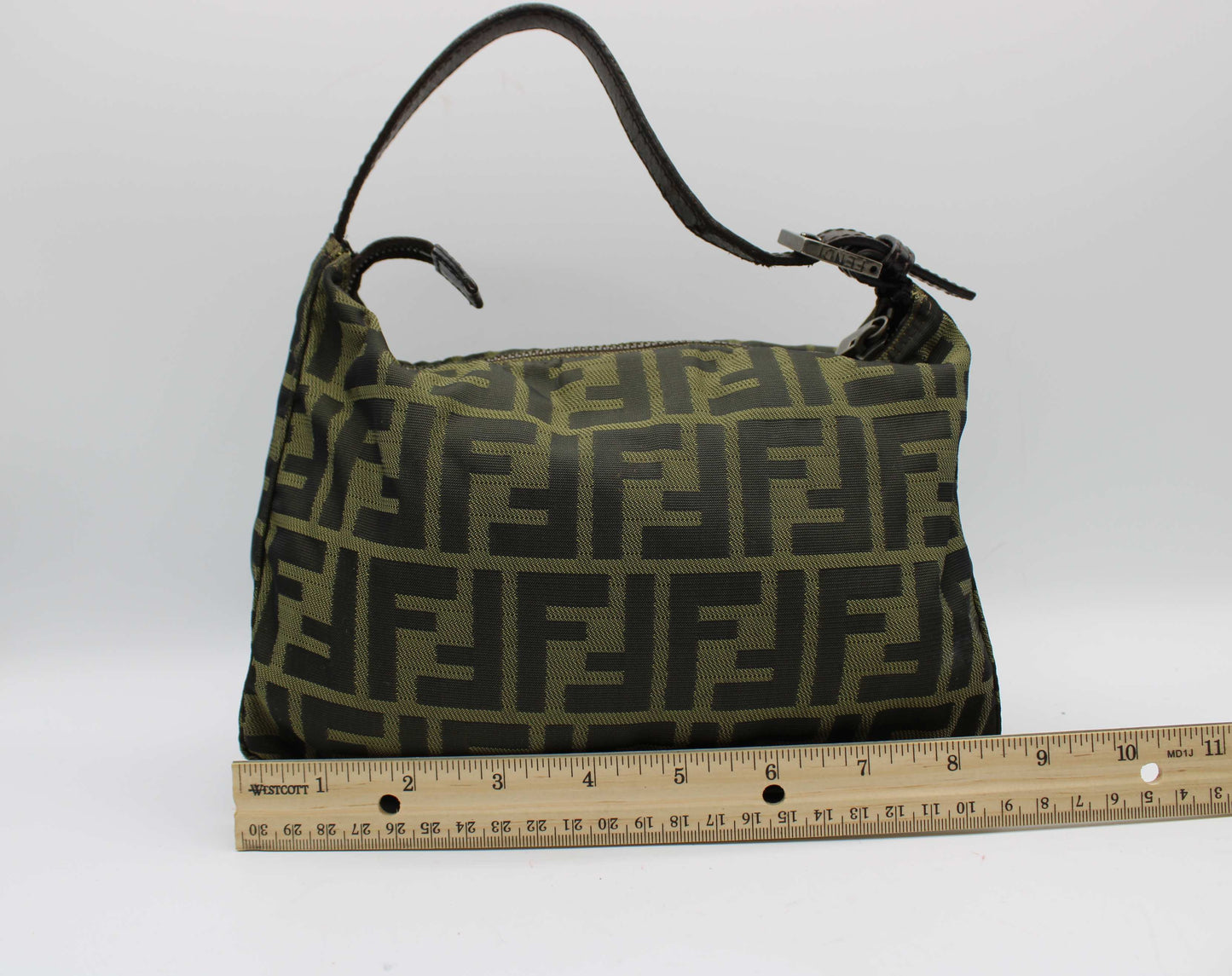 Fendi Brown Canvas Zucca Leather Shoulder Bag