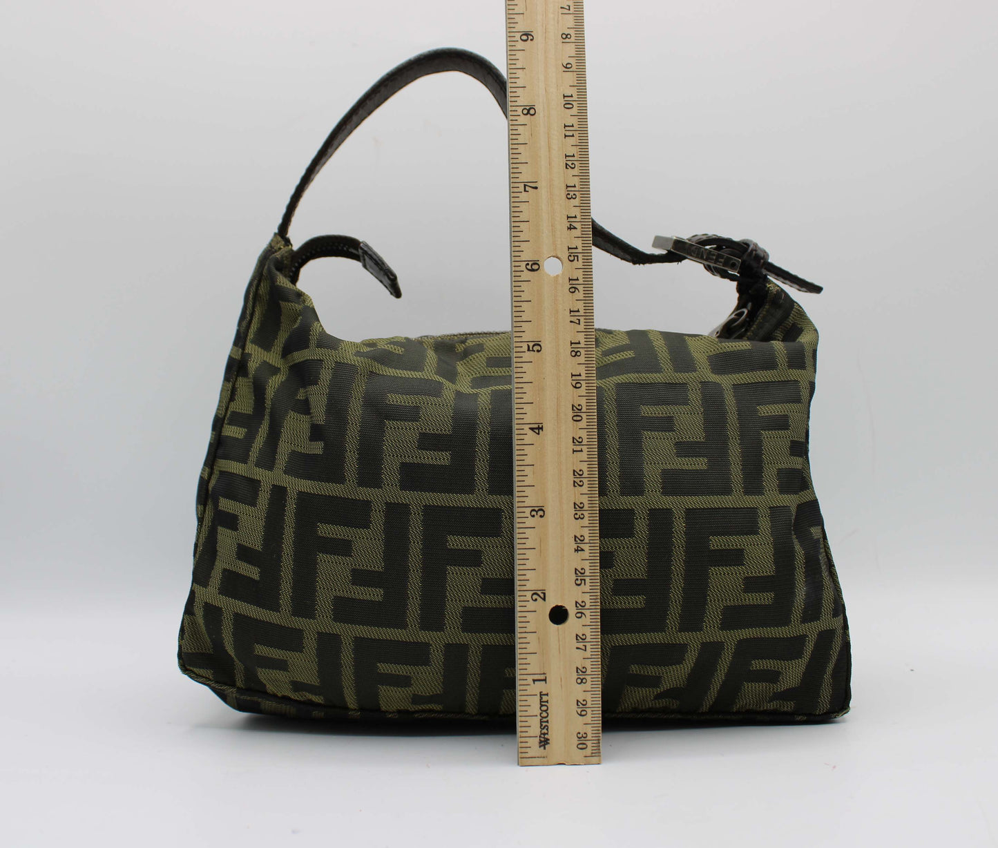 Fendi Brown Canvas Zucca Leather Shoulder Bag