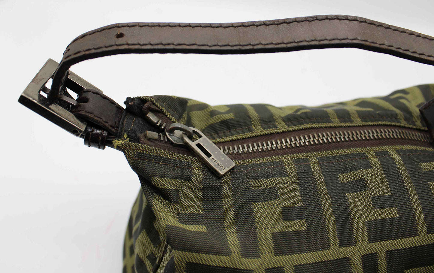 Fendi Brown Canvas Zucca Leather Shoulder Bag