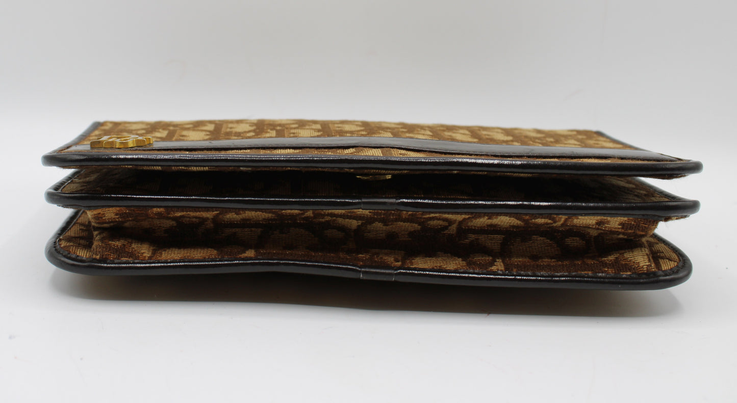 Christian Dior Brown Trotter Canvas Chain Crossbody Bag