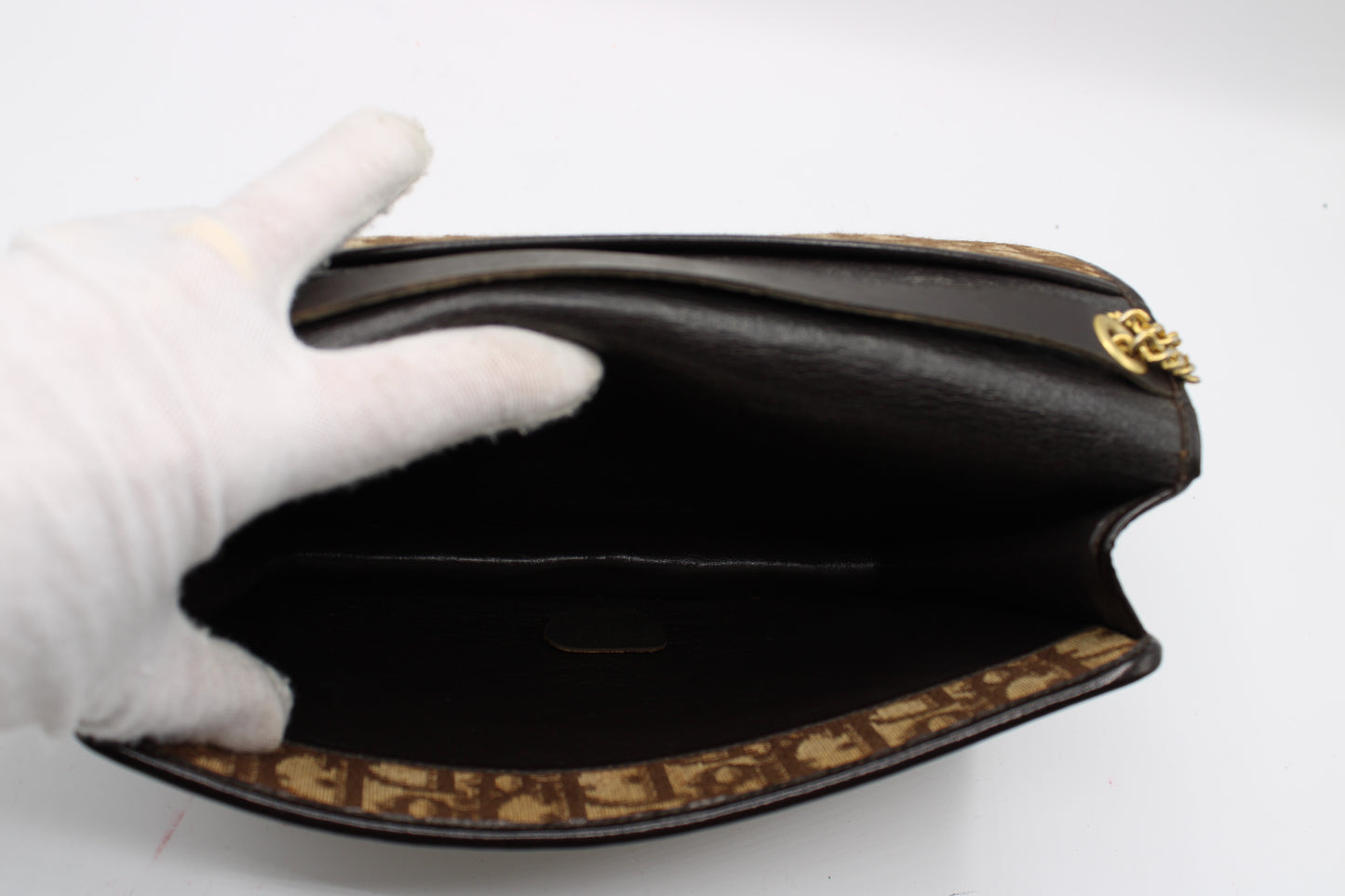 Christian Dior Brown Trotter Canvas Chain Crossbody Bag