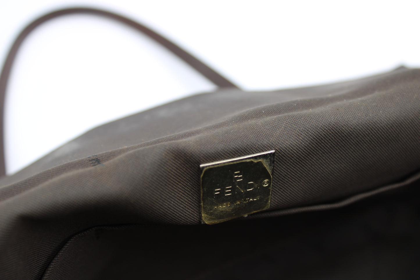 Fendi Brown Zucca Canvas Leather Baguette Shoulder Bag
