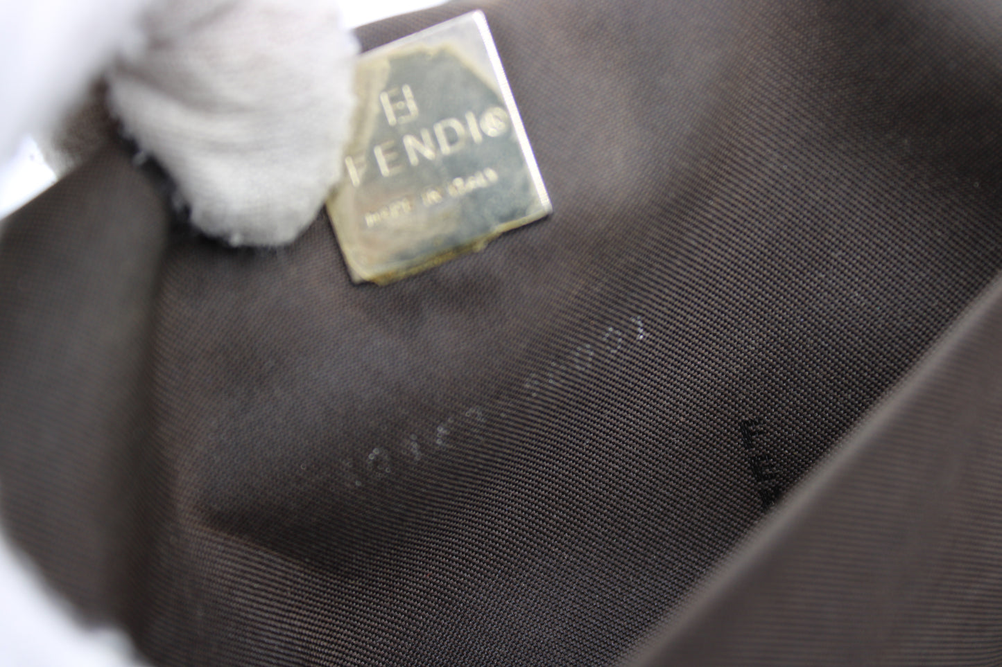 Fendi Brown Zucca Canvas Leather Baguette Shoulder Bag