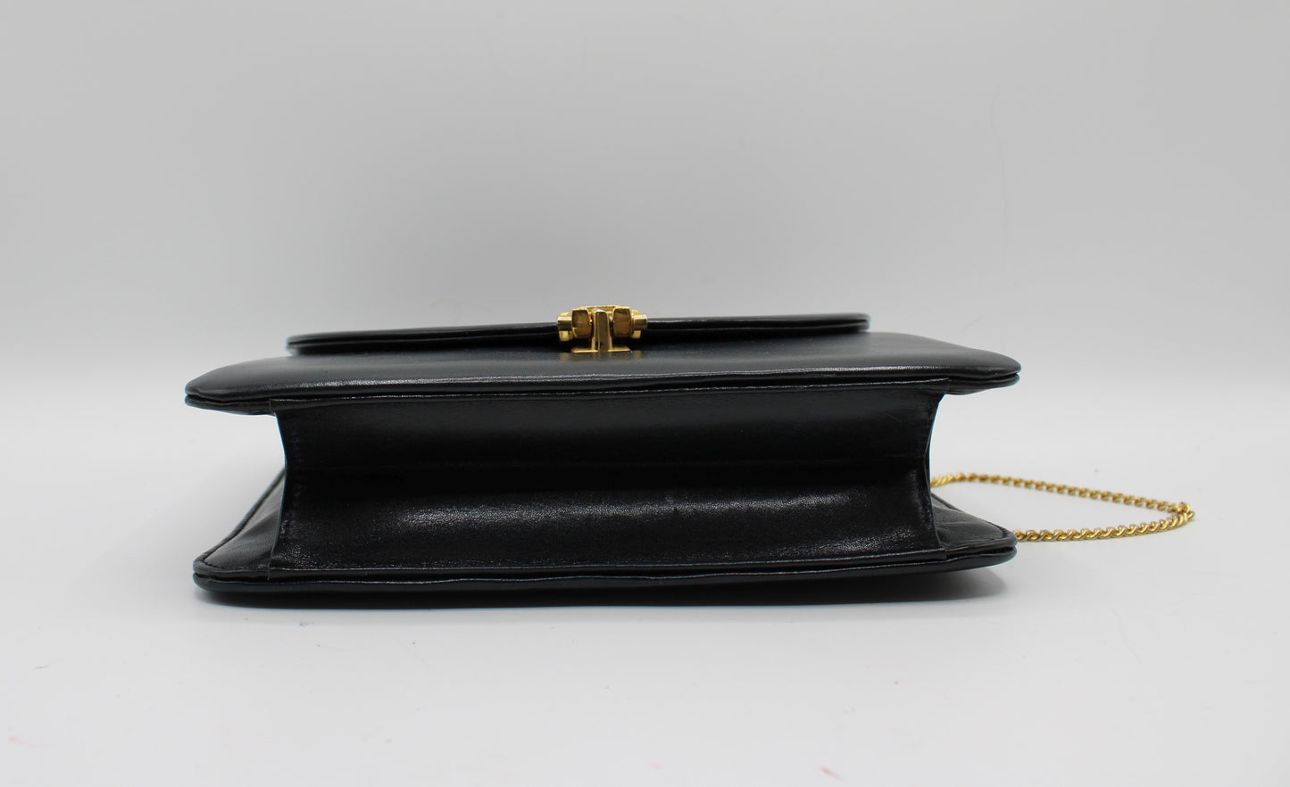 Christian Dior Black Leather Chain Flap Crossbody Bag