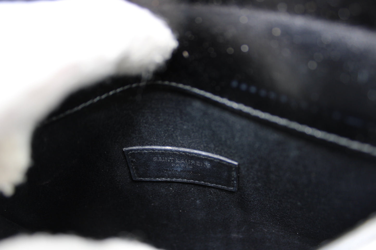 Saint Laurent Black Leather Canvas Cassandra Tote Bag