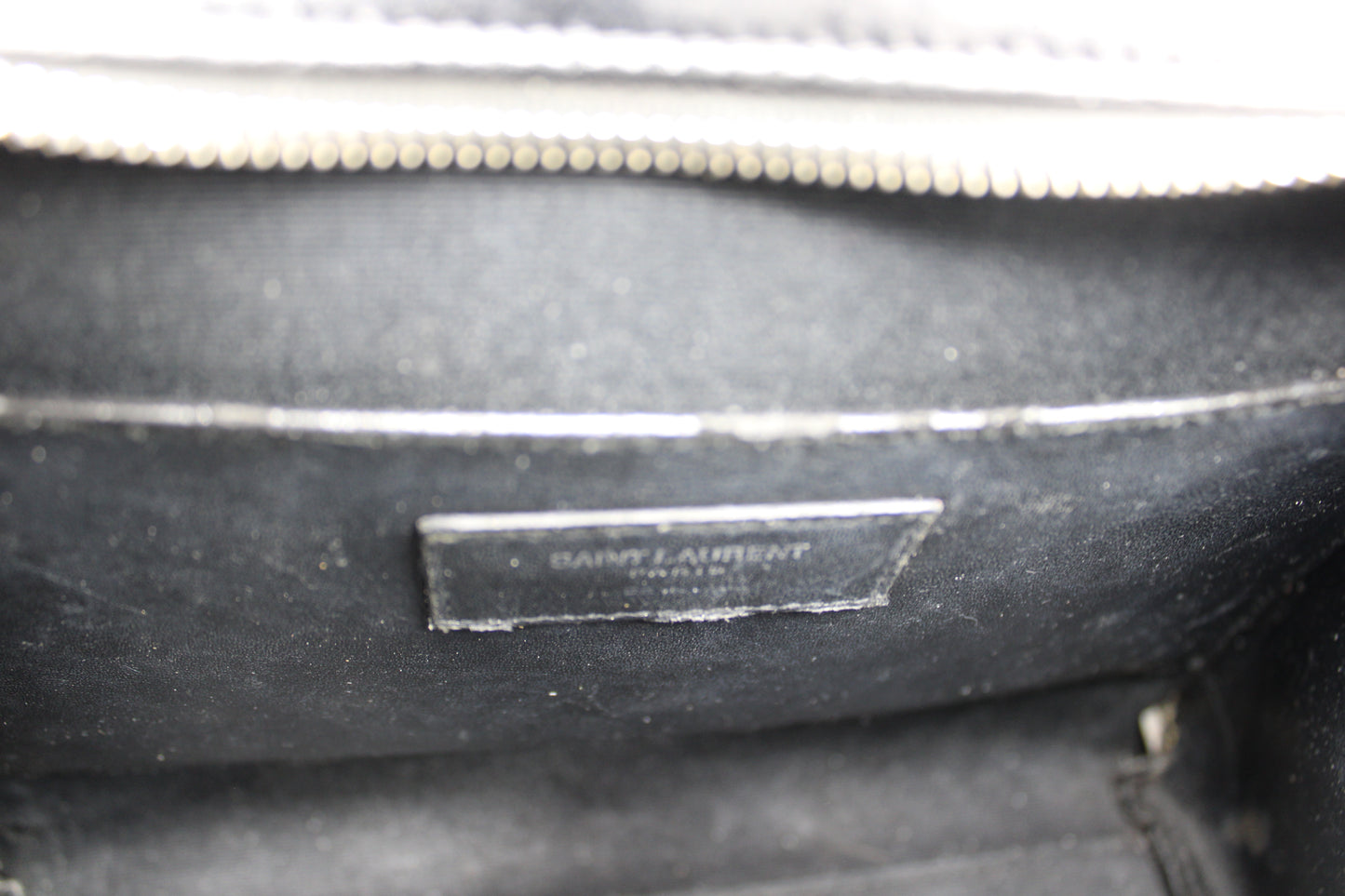 Saint Laurent Black Leather Canvas Cassandra Tote Bag