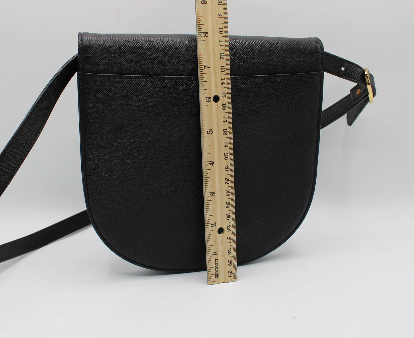 Yves Saint Laurent Black Leather Logo Flap Crossbody Bag
