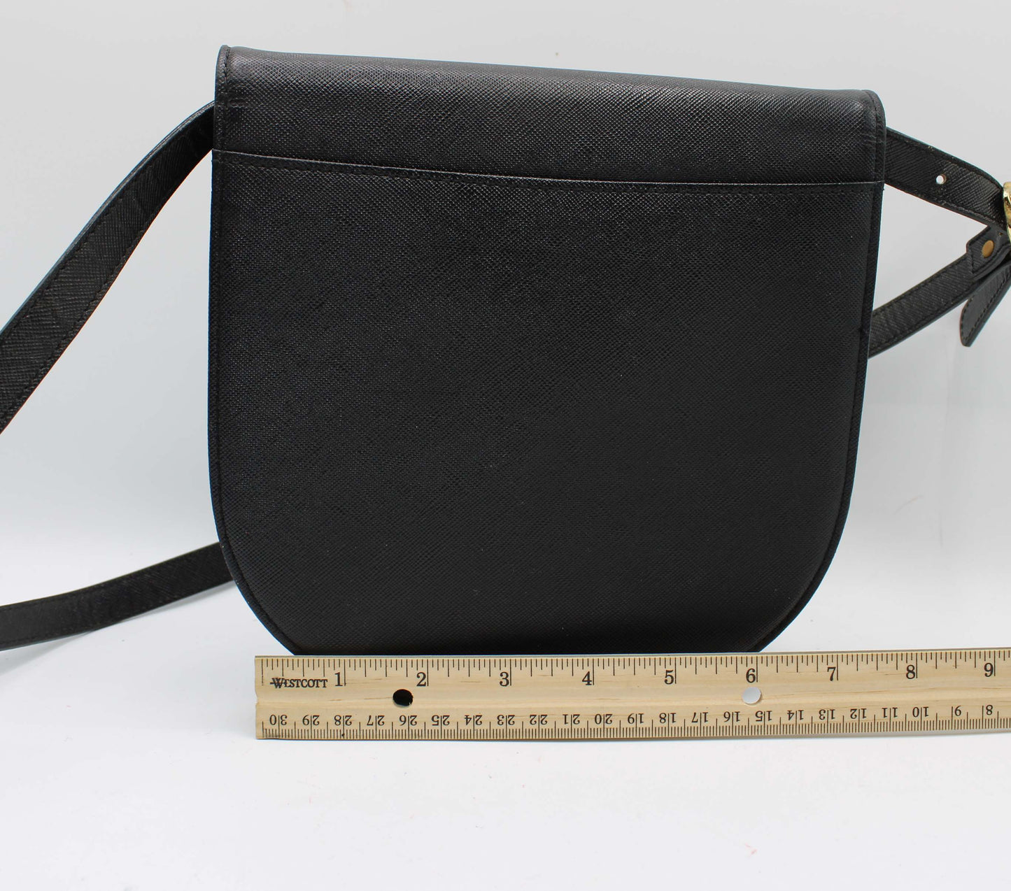 Yves Saint Laurent Black Leather Logo Flap Crossbody Bag