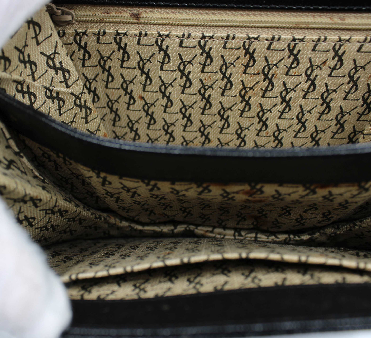 Yves Saint Laurent Black Leather Logo Flap Crossbody Bag