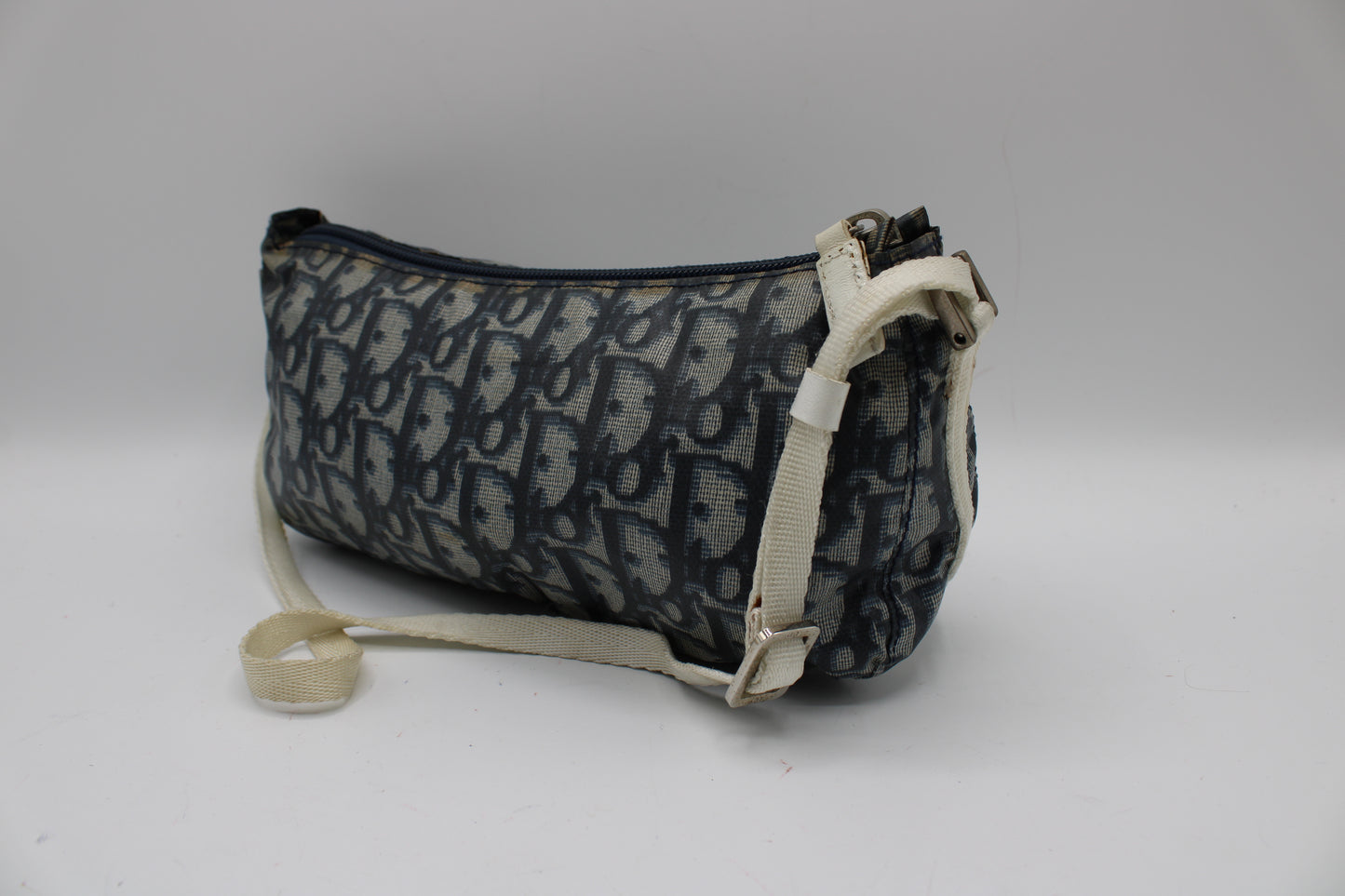 Christian Dior Navy White Trotter Nylon Mini Shoulder Bag