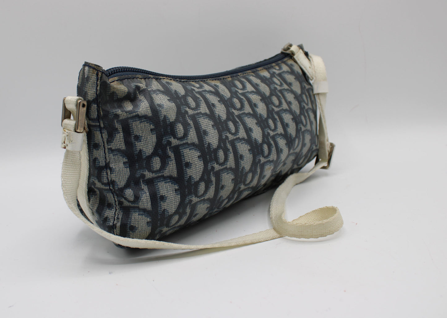 Christian Dior Navy White Trotter Nylon Mini Shoulder Bag