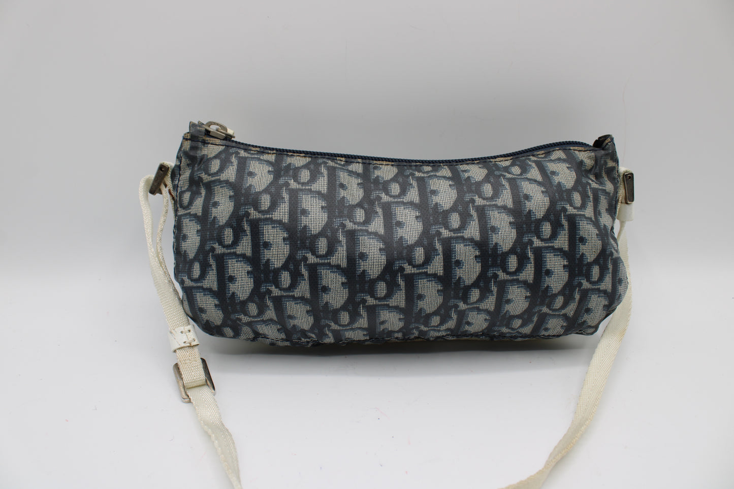 Christian Dior Navy White Trotter Nylon Mini Shoulder Bag