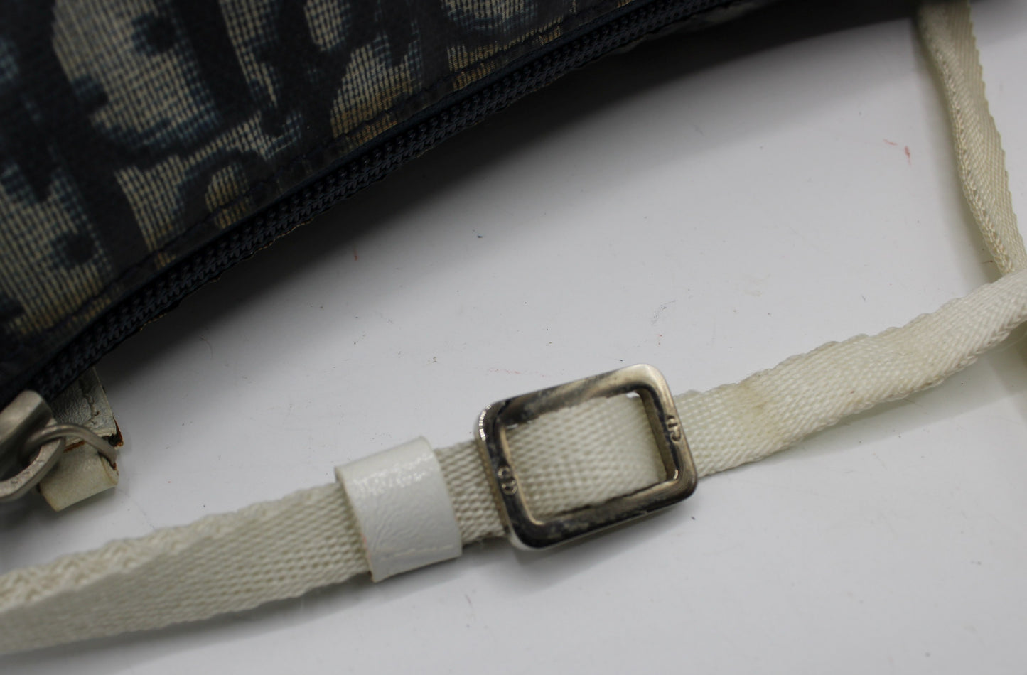 Christian Dior Navy White Trotter Nylon Mini Shoulder Bag