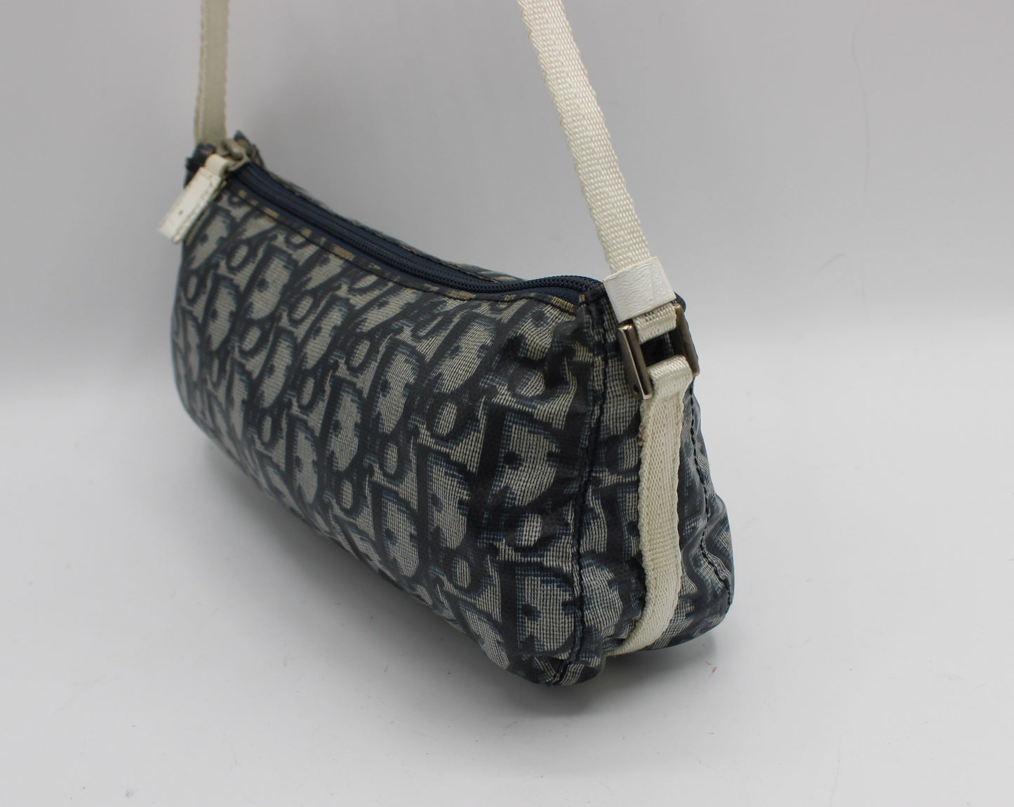Christian Dior Navy White Trotter Nylon Mini Shoulder Bag