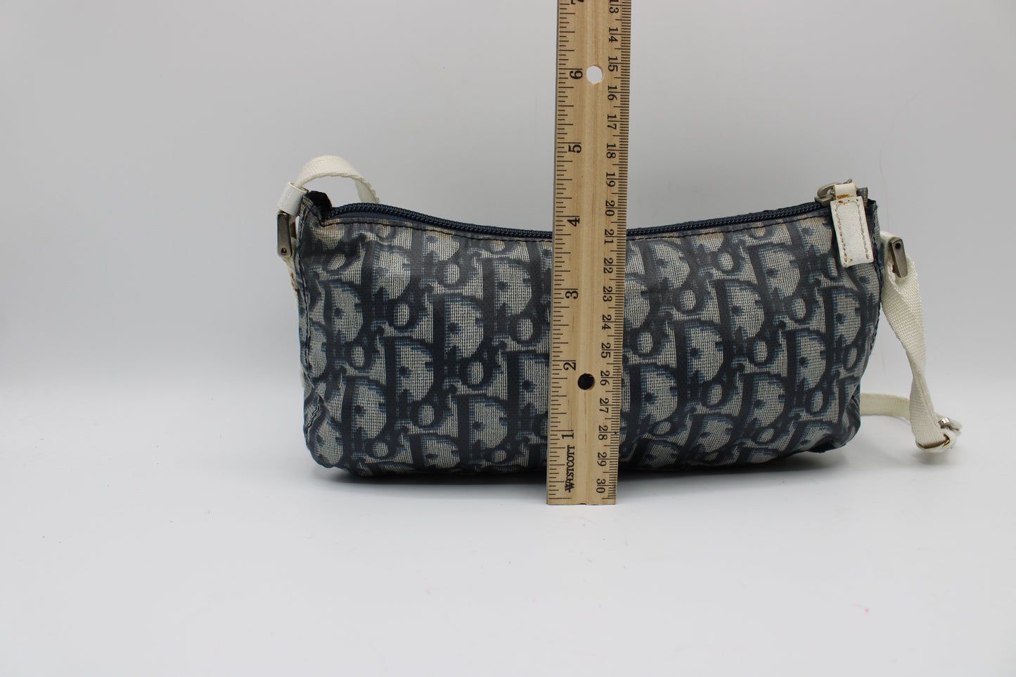 Christian Dior Navy White Trotter Nylon Mini Shoulder Bag
