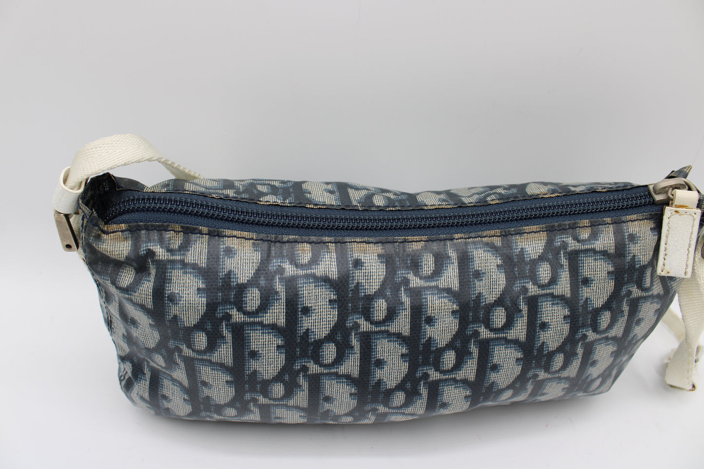 Christian Dior Navy White Trotter Nylon Mini Shoulder Bag
