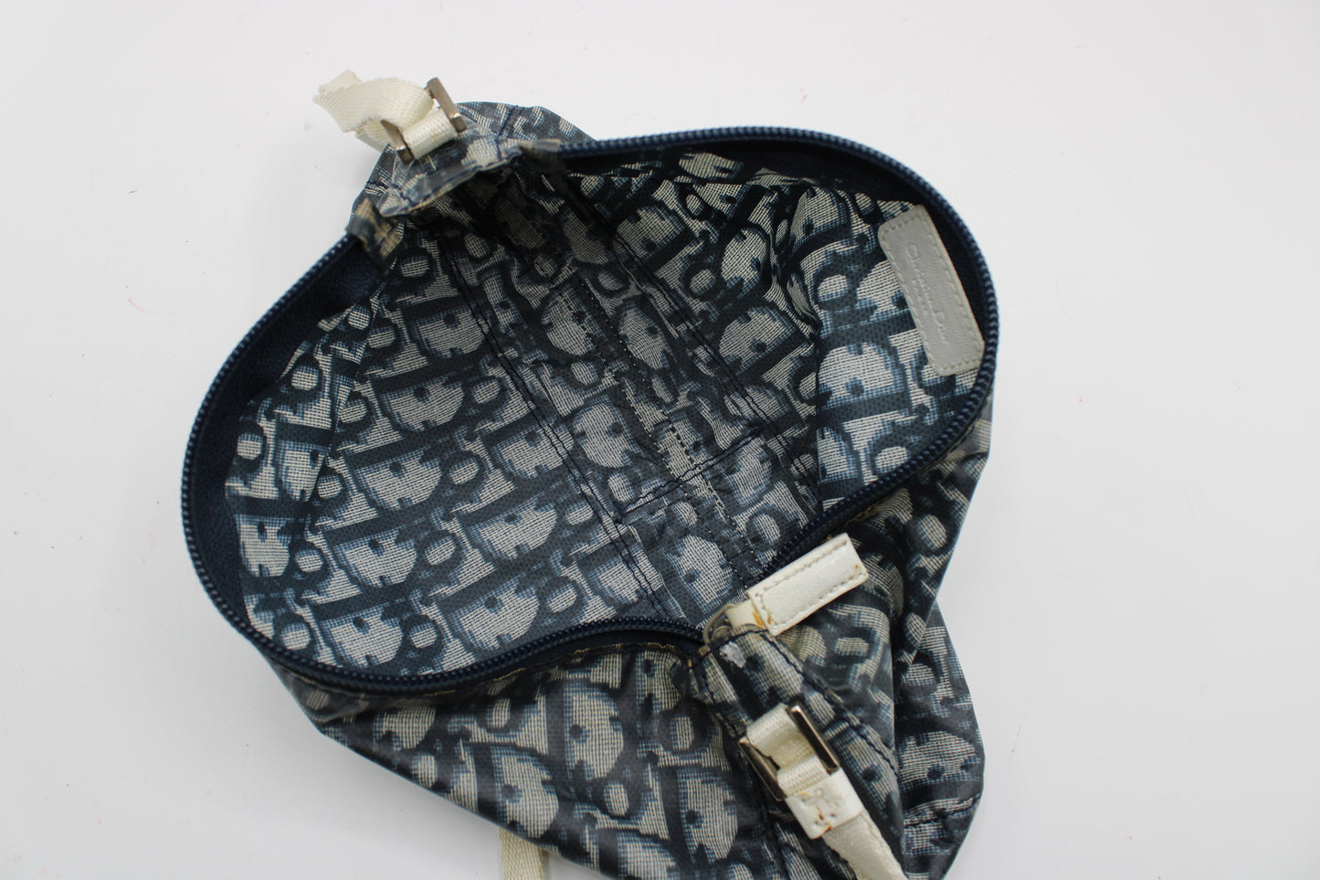 Christian Dior Navy White Trotter Nylon Mini Shoulder Bag