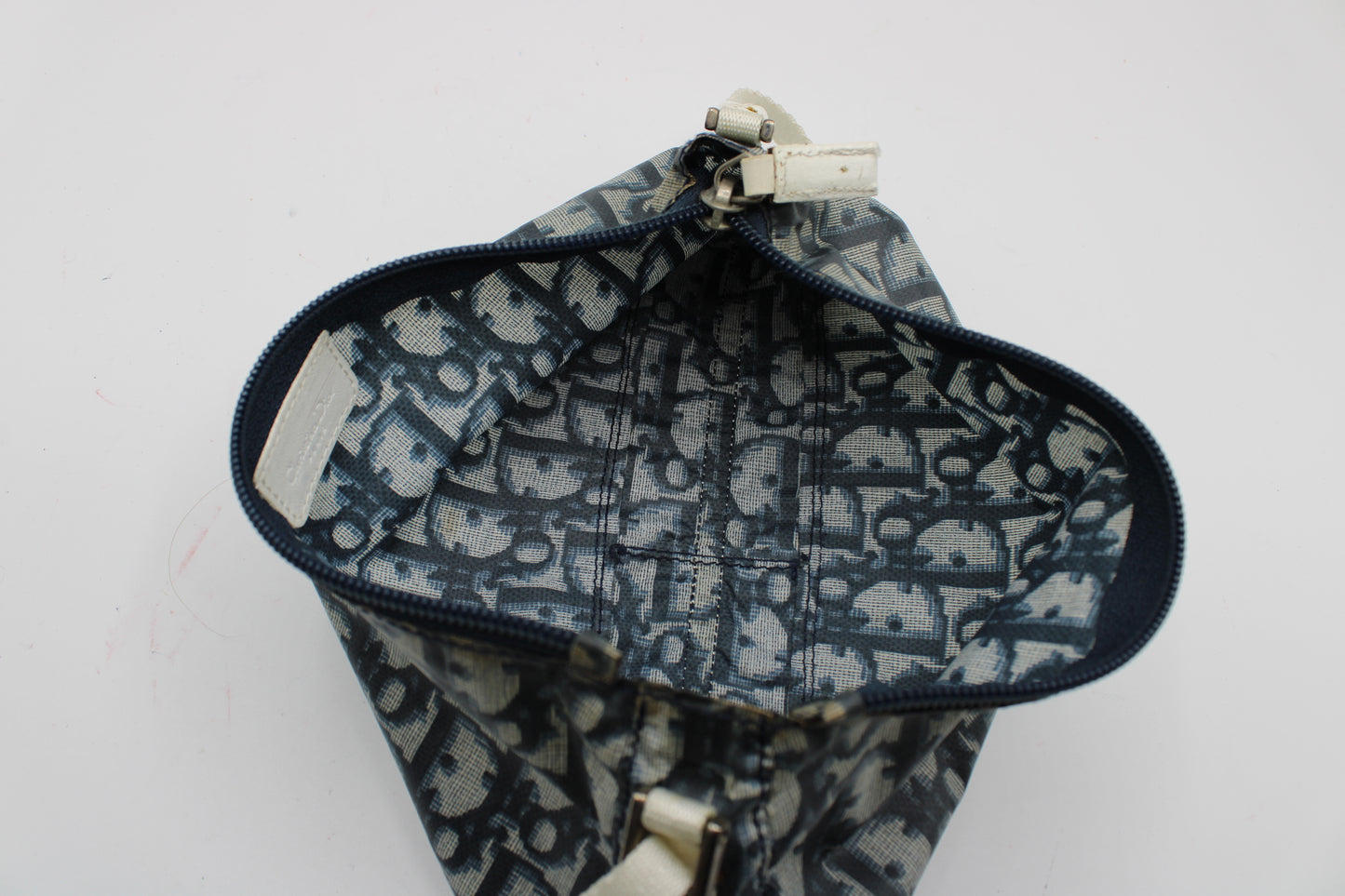 Christian Dior Navy White Trotter Nylon Mini Shoulder Bag