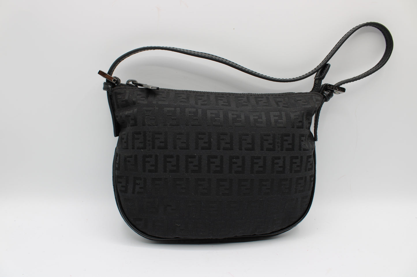 Fendi Black Zucca Canvas Mini Shoulder Bag