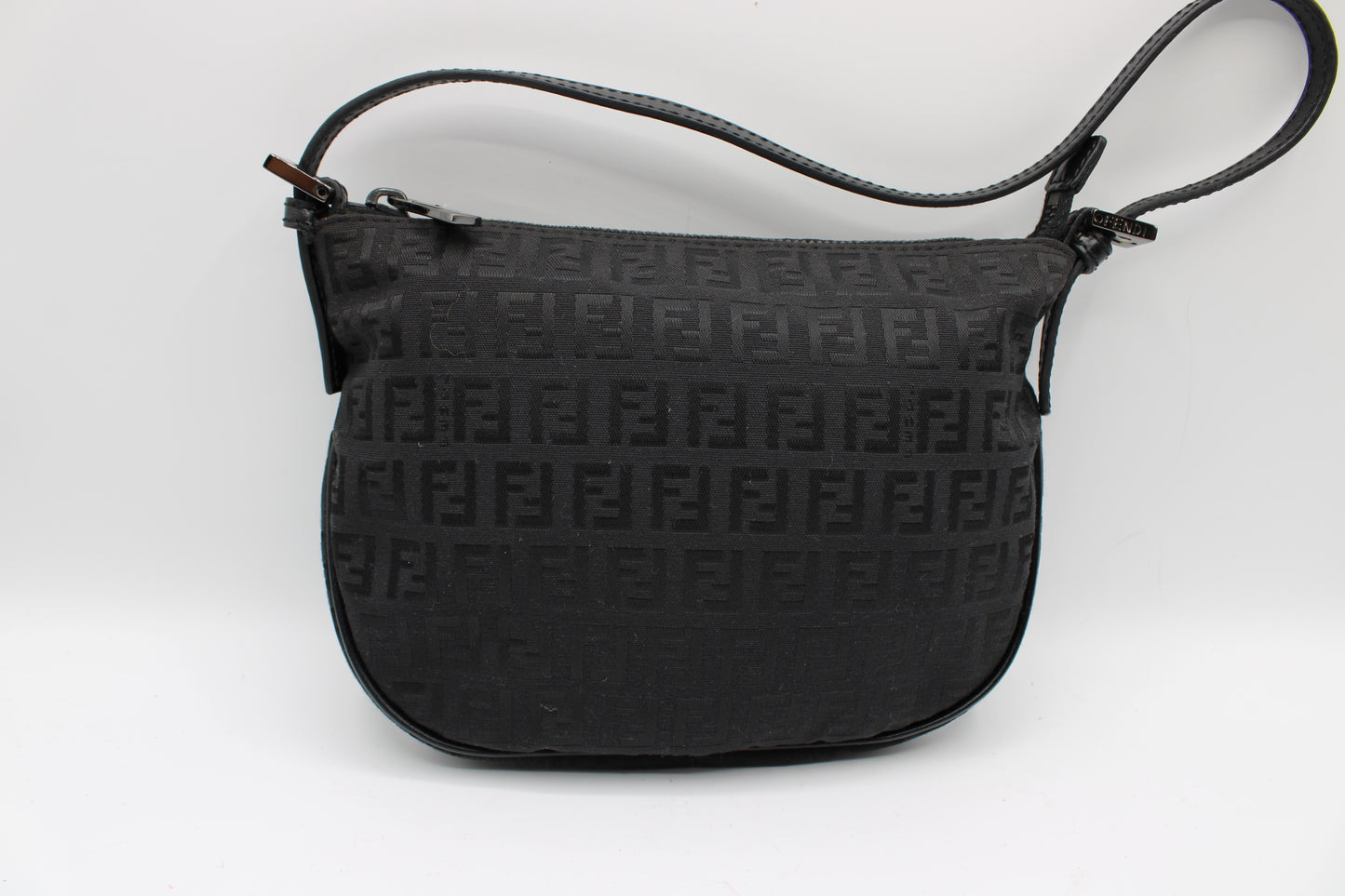 Fendi Black Zucca Canvas Mini Shoulder Bag