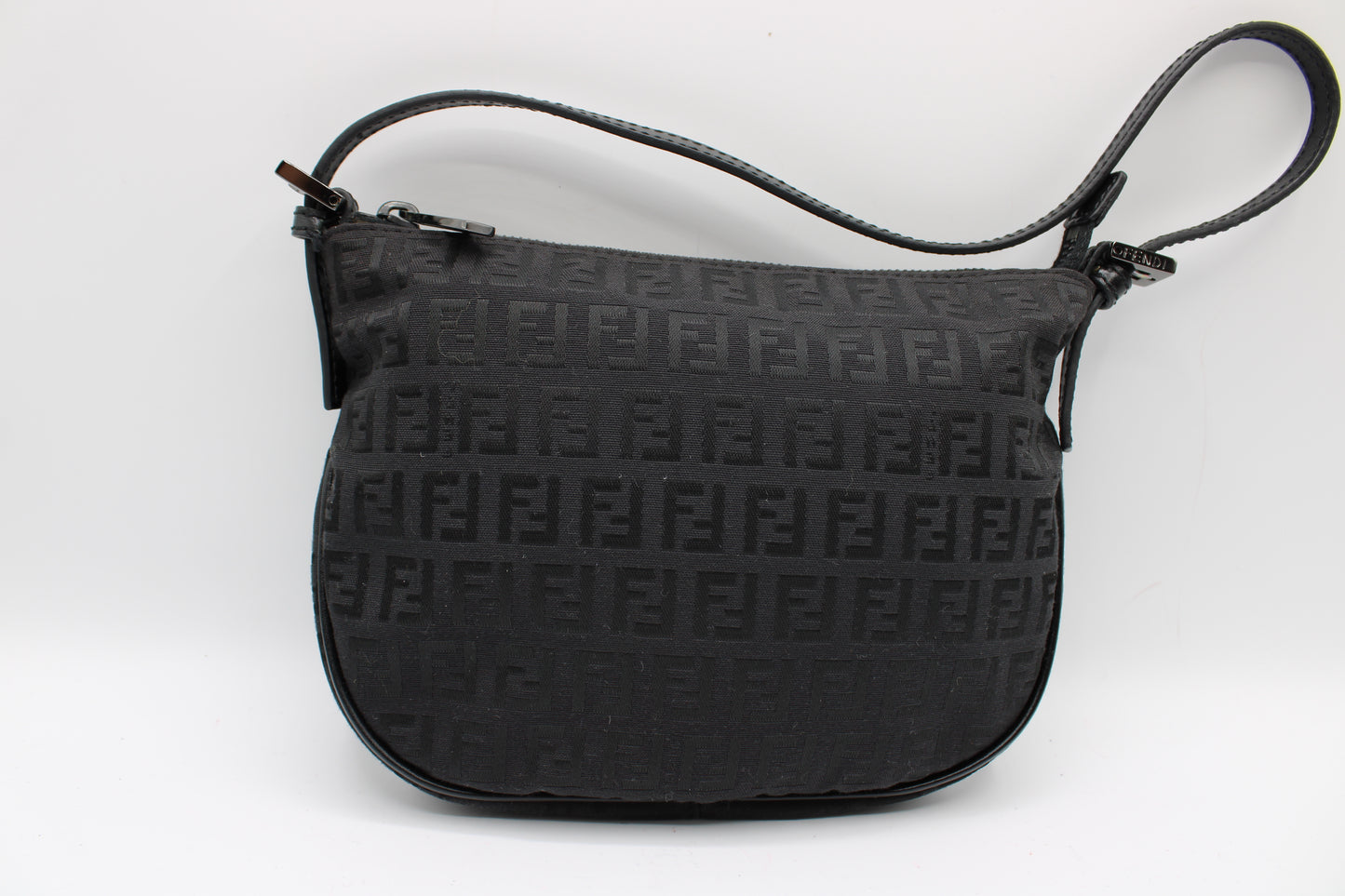 Fendi Black Zucca Canvas Mini Shoulder Bag