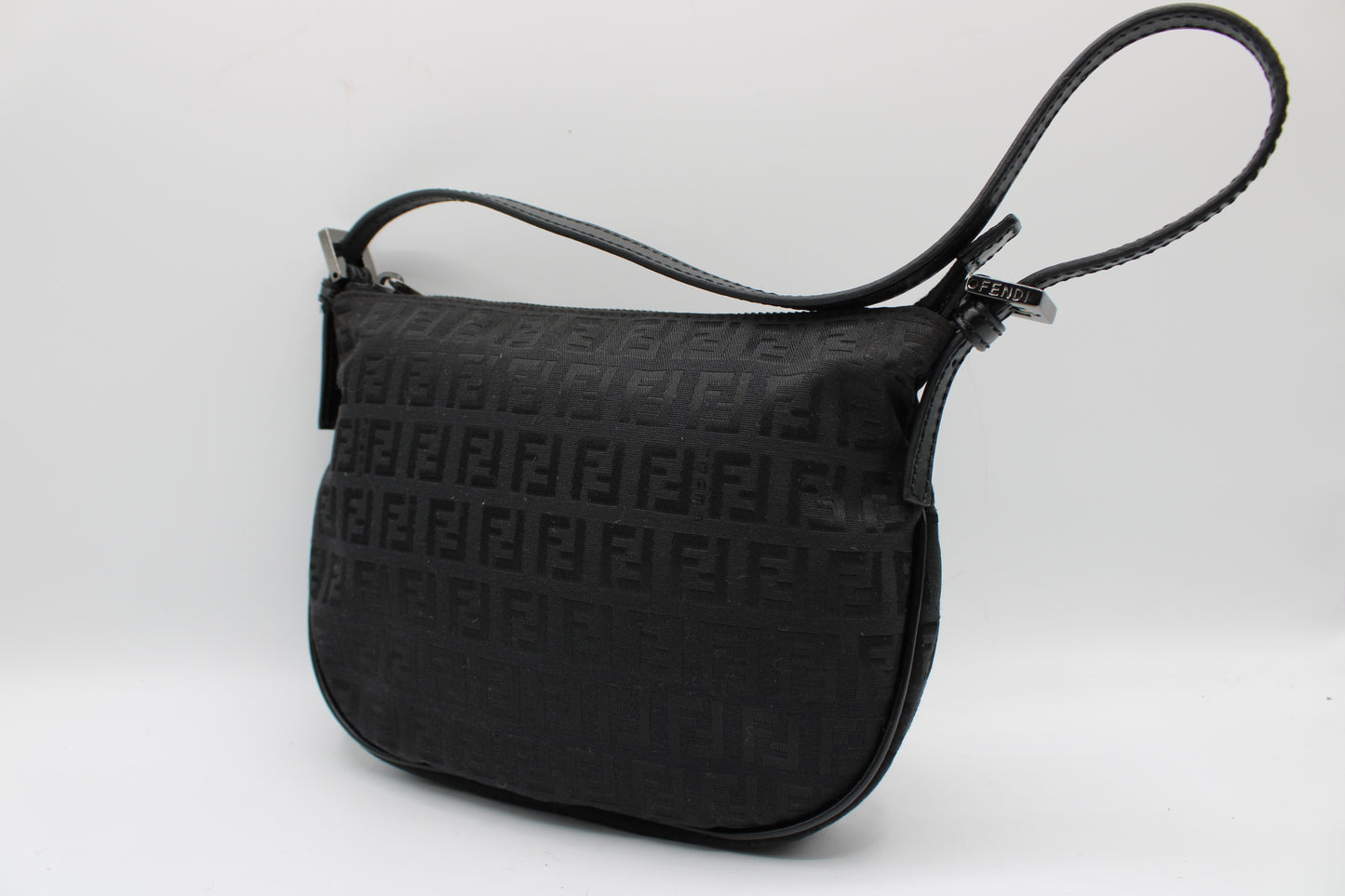 Fendi Black Zucca Canvas Mini Shoulder Bag