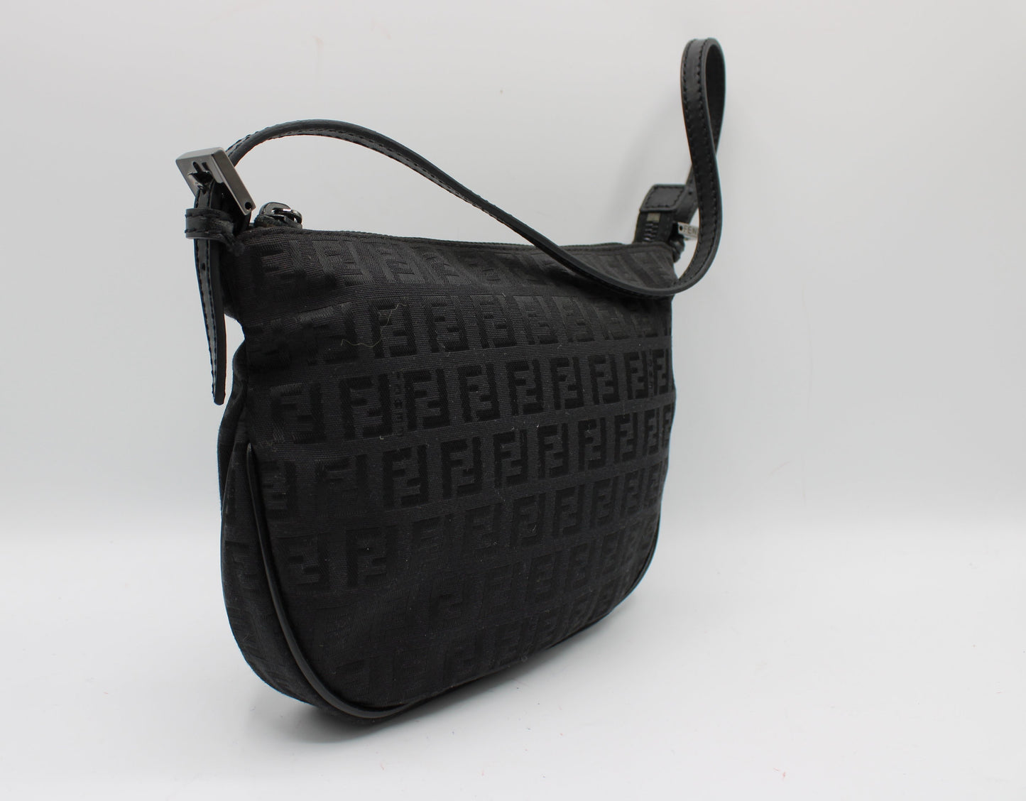 Fendi Black Zucca Canvas Mini Shoulder Bag