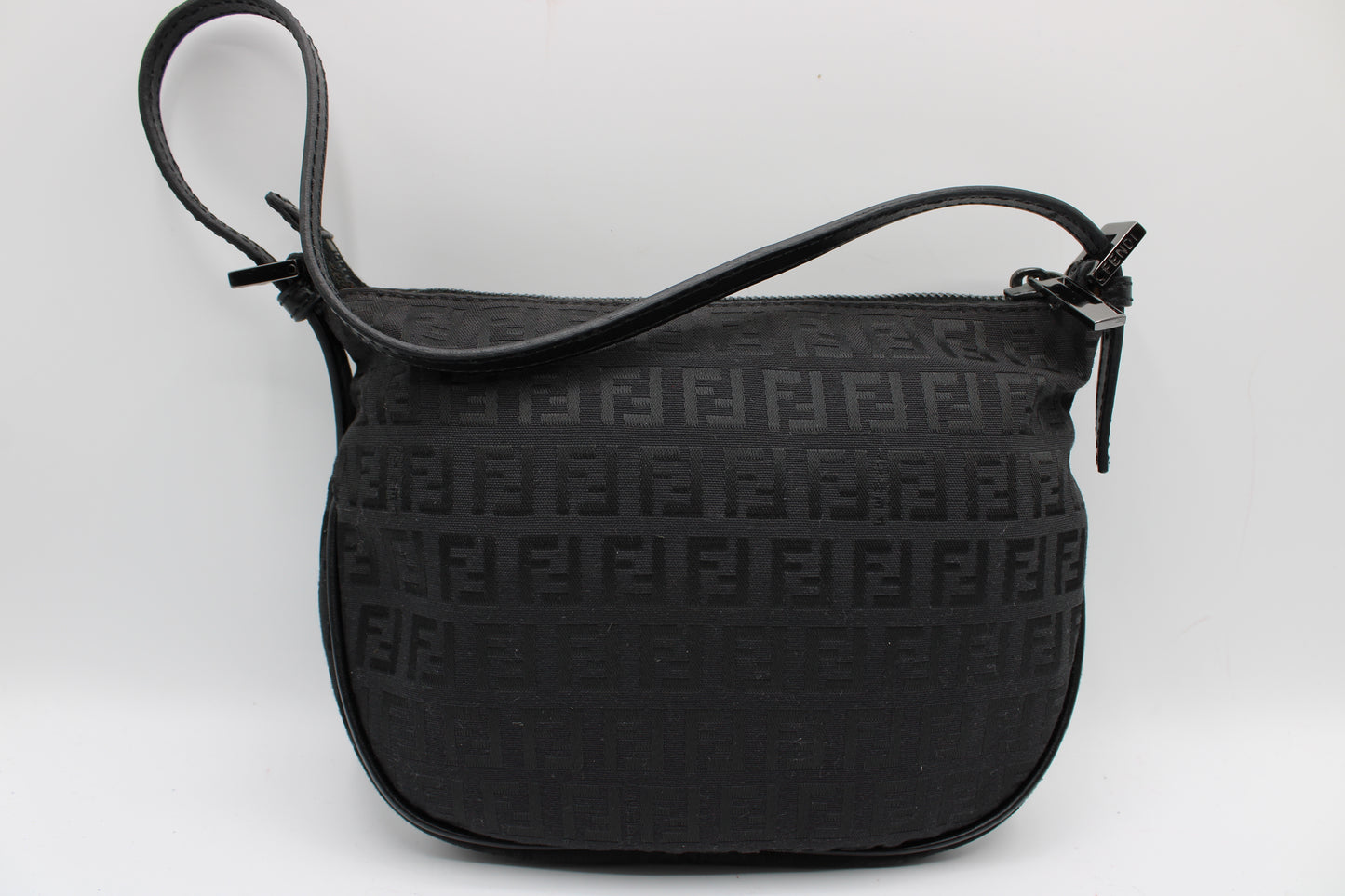 Fendi Black Zucca Canvas Mini Shoulder Bag