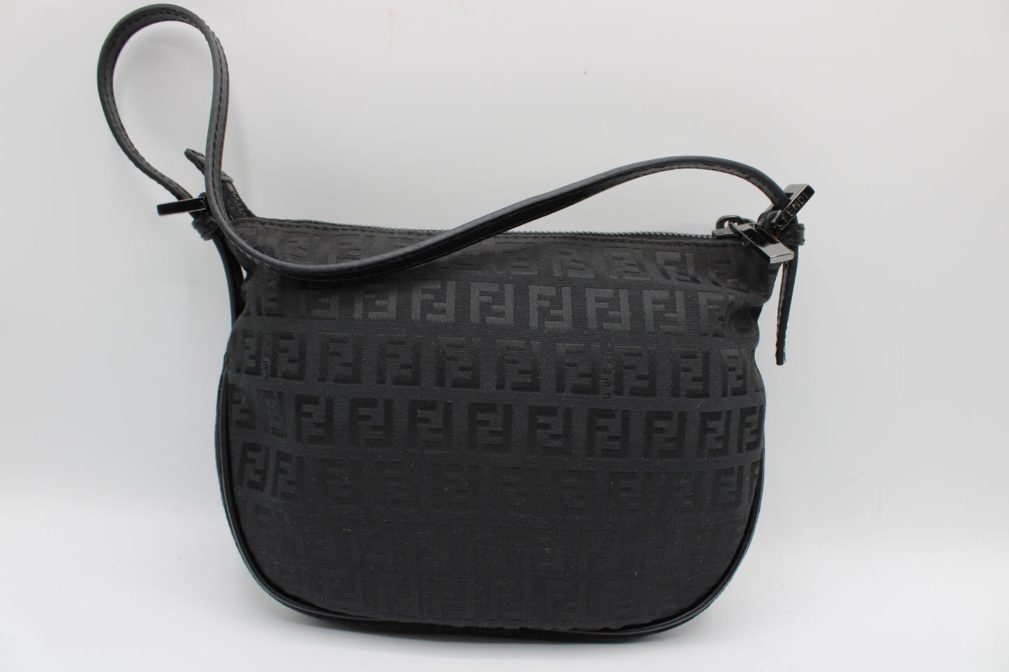 Fendi Black Zucca Canvas Mini Shoulder Bag