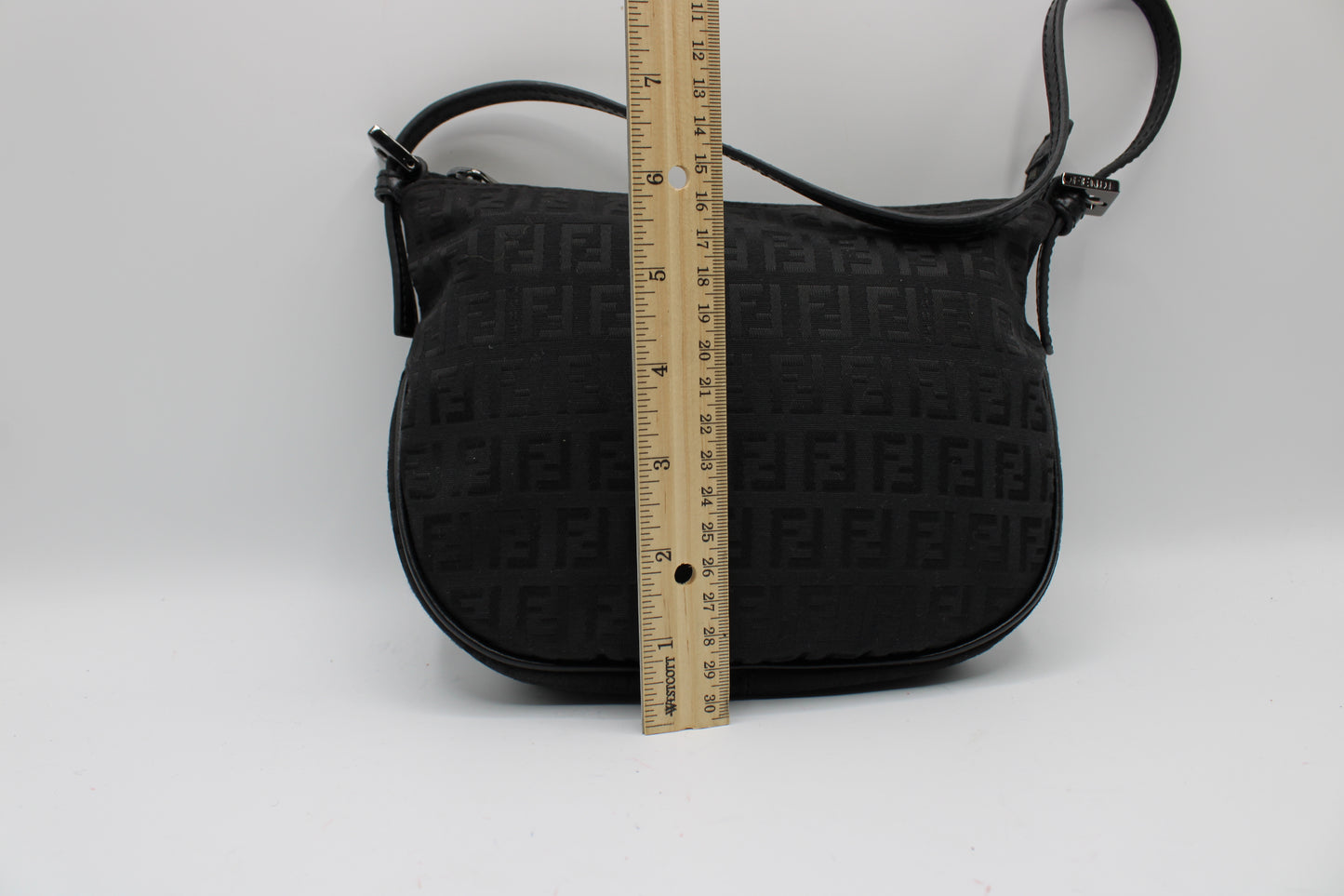 Fendi Black Zucca Canvas Mini Shoulder Bag