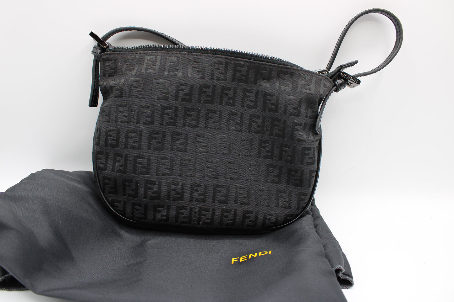 Fendi Black Zucca Canvas Mini Shoulder Bag