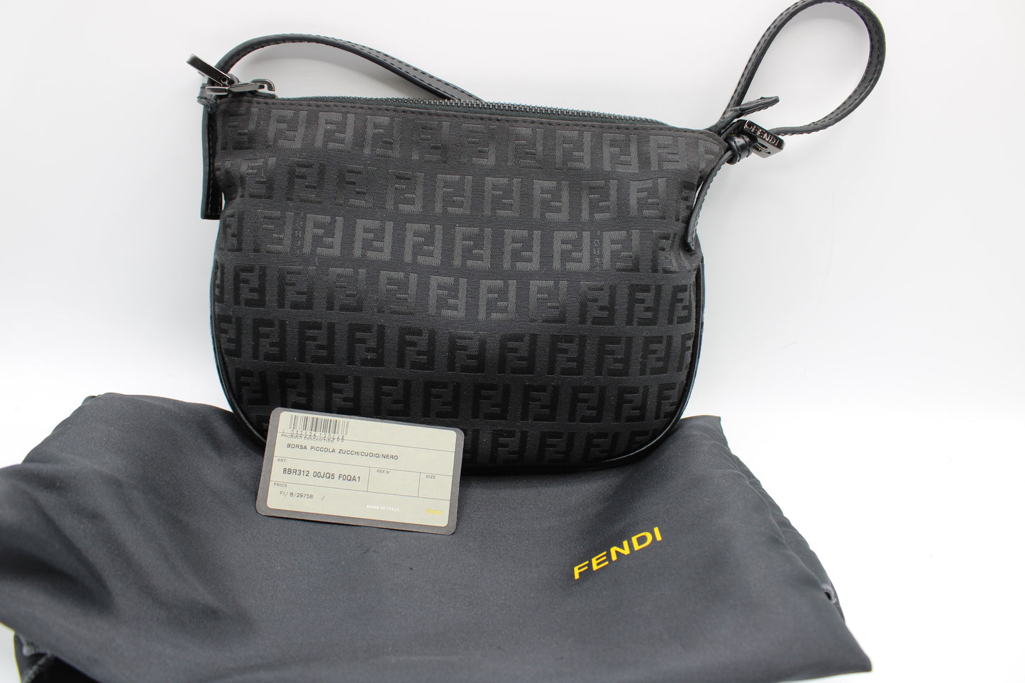 Fendi Black Zucca Canvas Mini Shoulder Bag