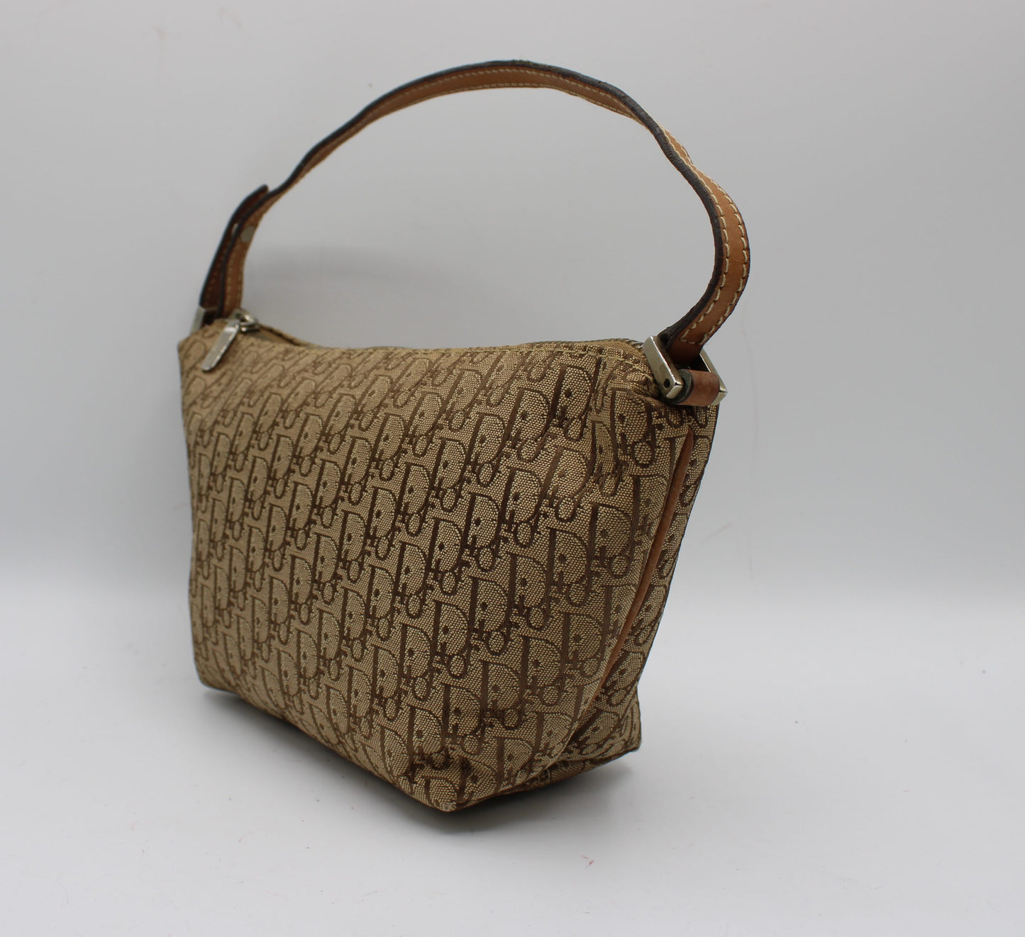 Christian Dior Brown Trotter Canvas Leather Shoulder Bag