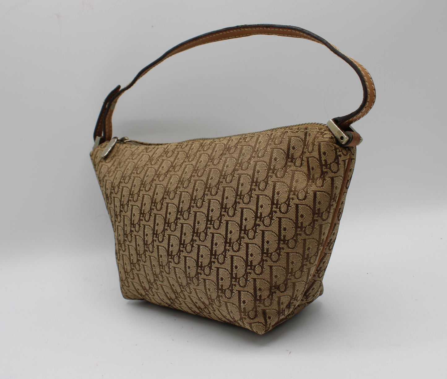 Christian Dior Brown Trotter Canvas Leather Shoulder Bag
