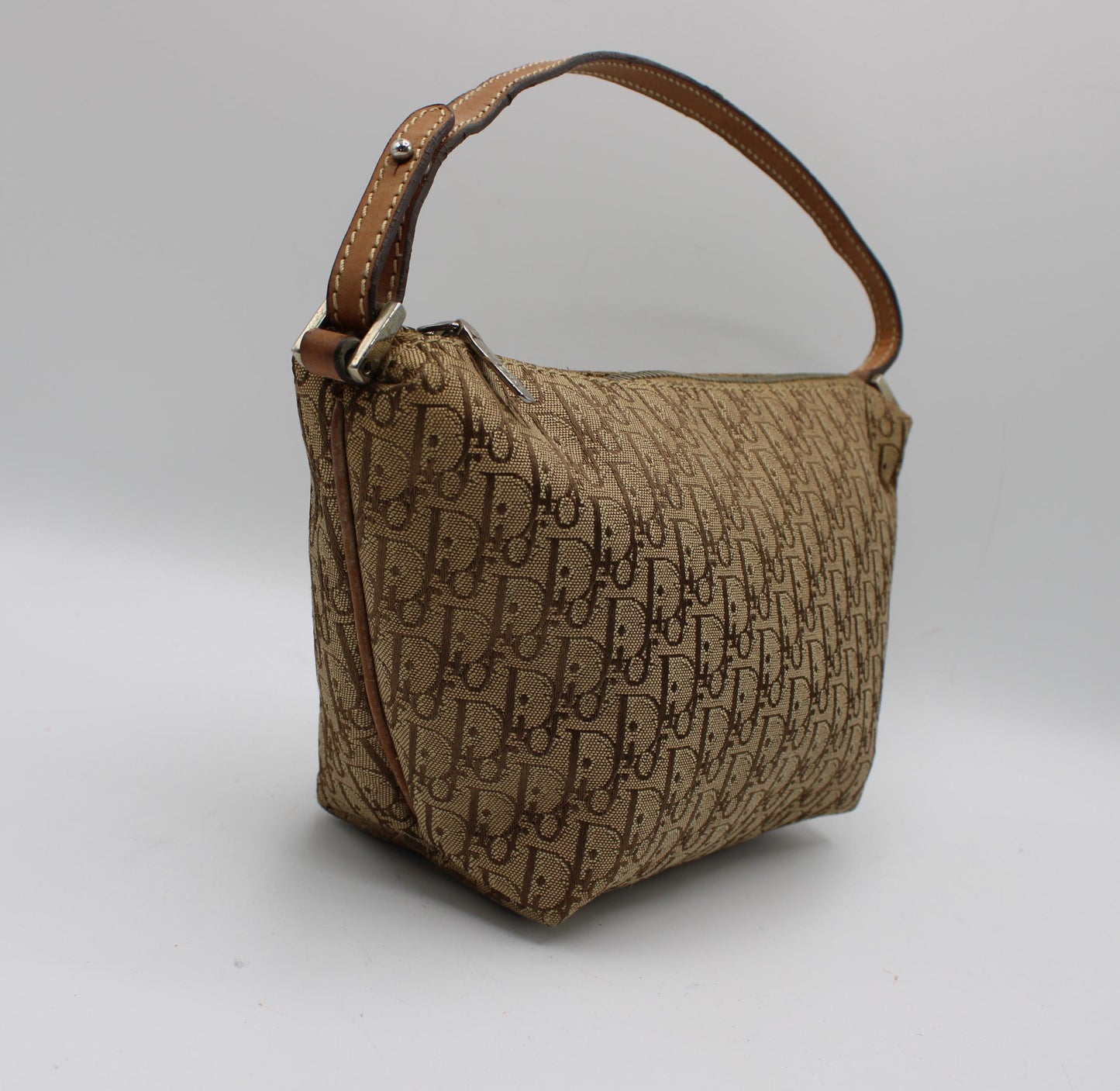 Christian Dior Brown Trotter Canvas Leather Shoulder Bag