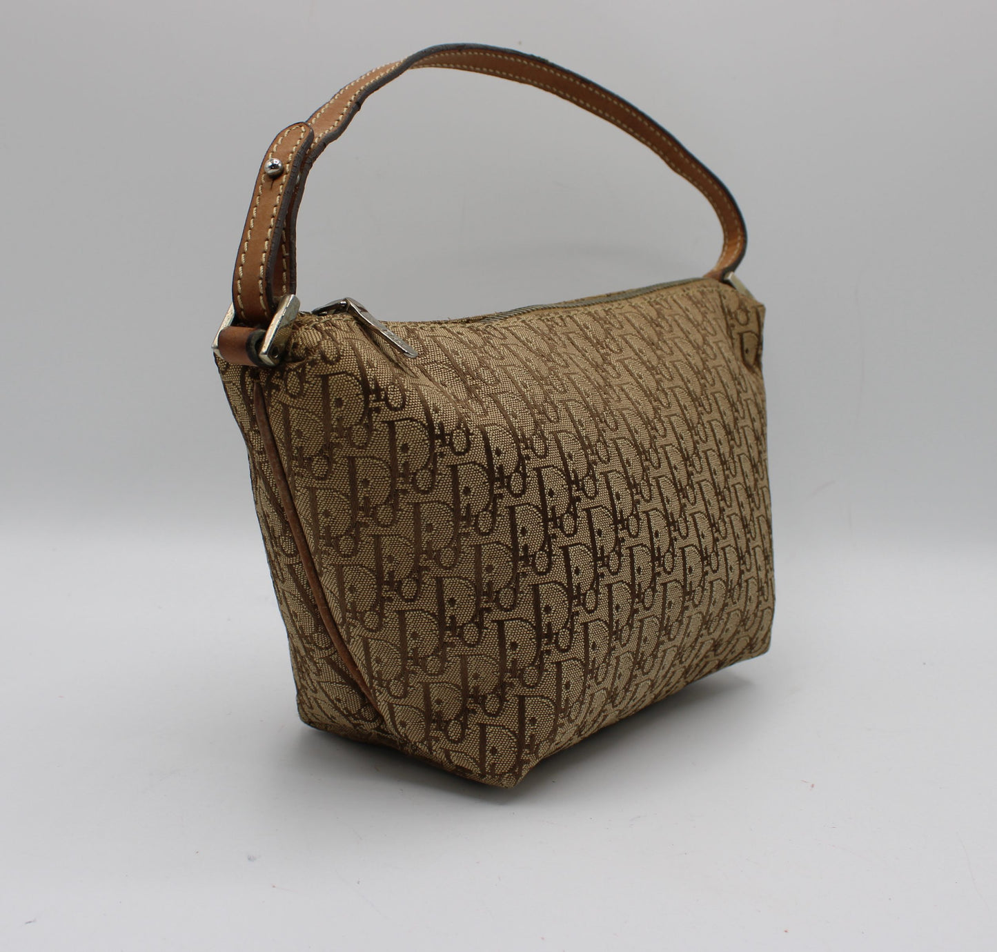 Christian Dior Brown Trotter Canvas Leather Shoulder Bag