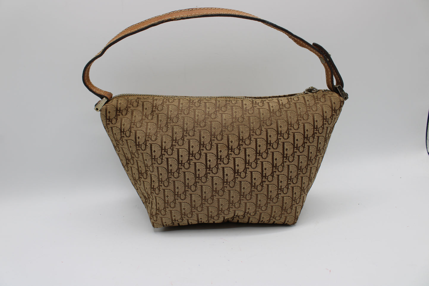 Christian Dior Brown Trotter Canvas Leather Shoulder Bag